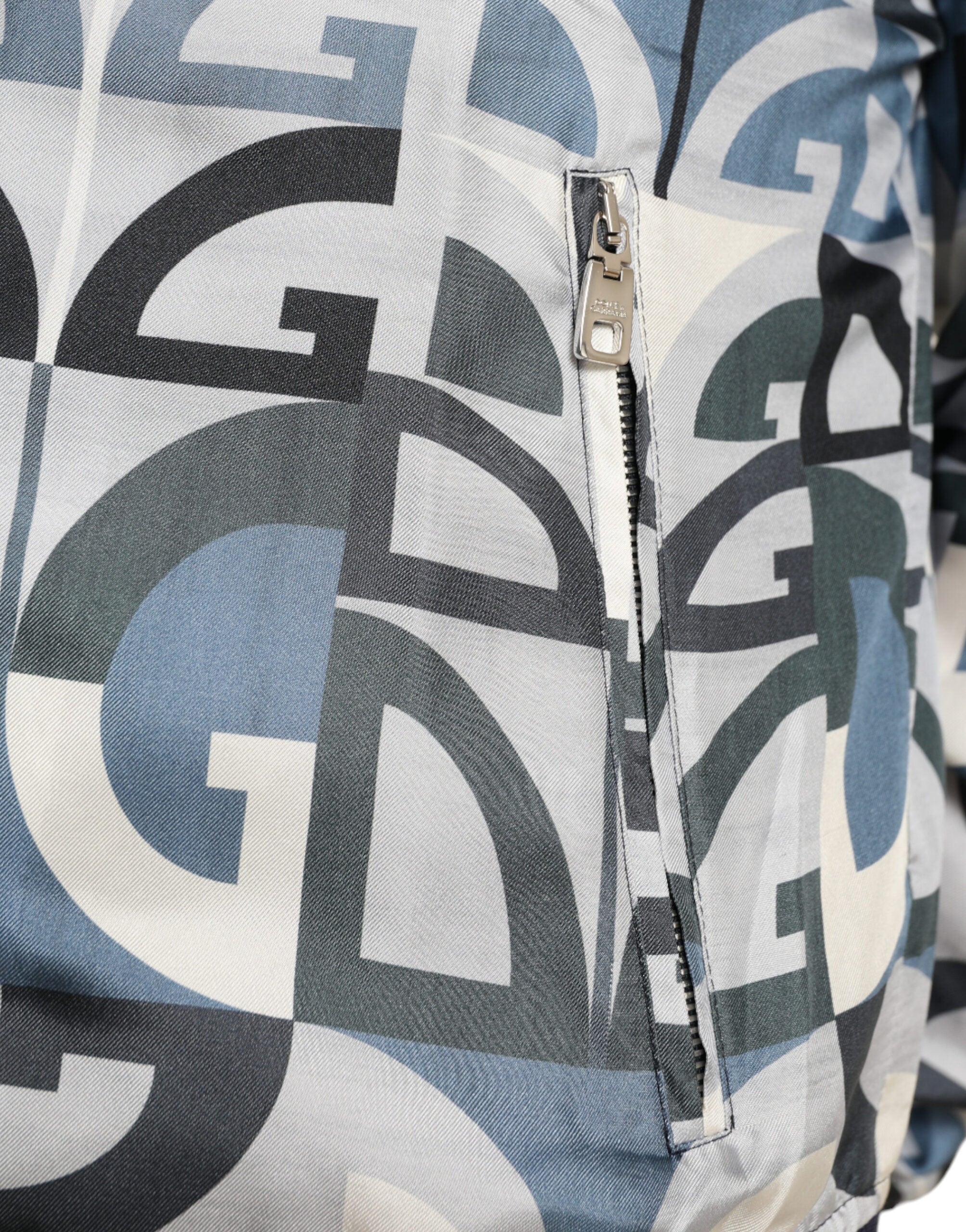 Multicolor Logo Print Bomber Blouson Jacket - ventzia