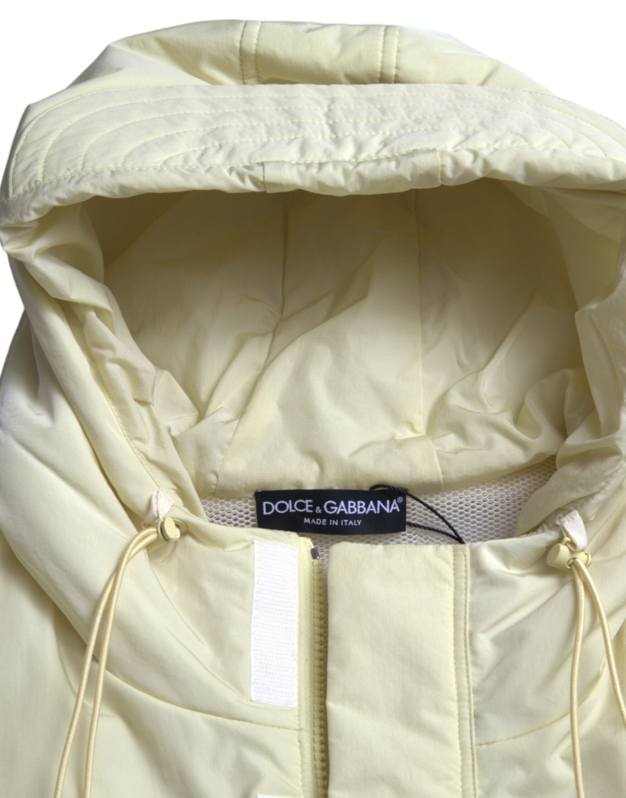 Yellow Nylon Hooded Sportswear Vest Jacket - ventzia