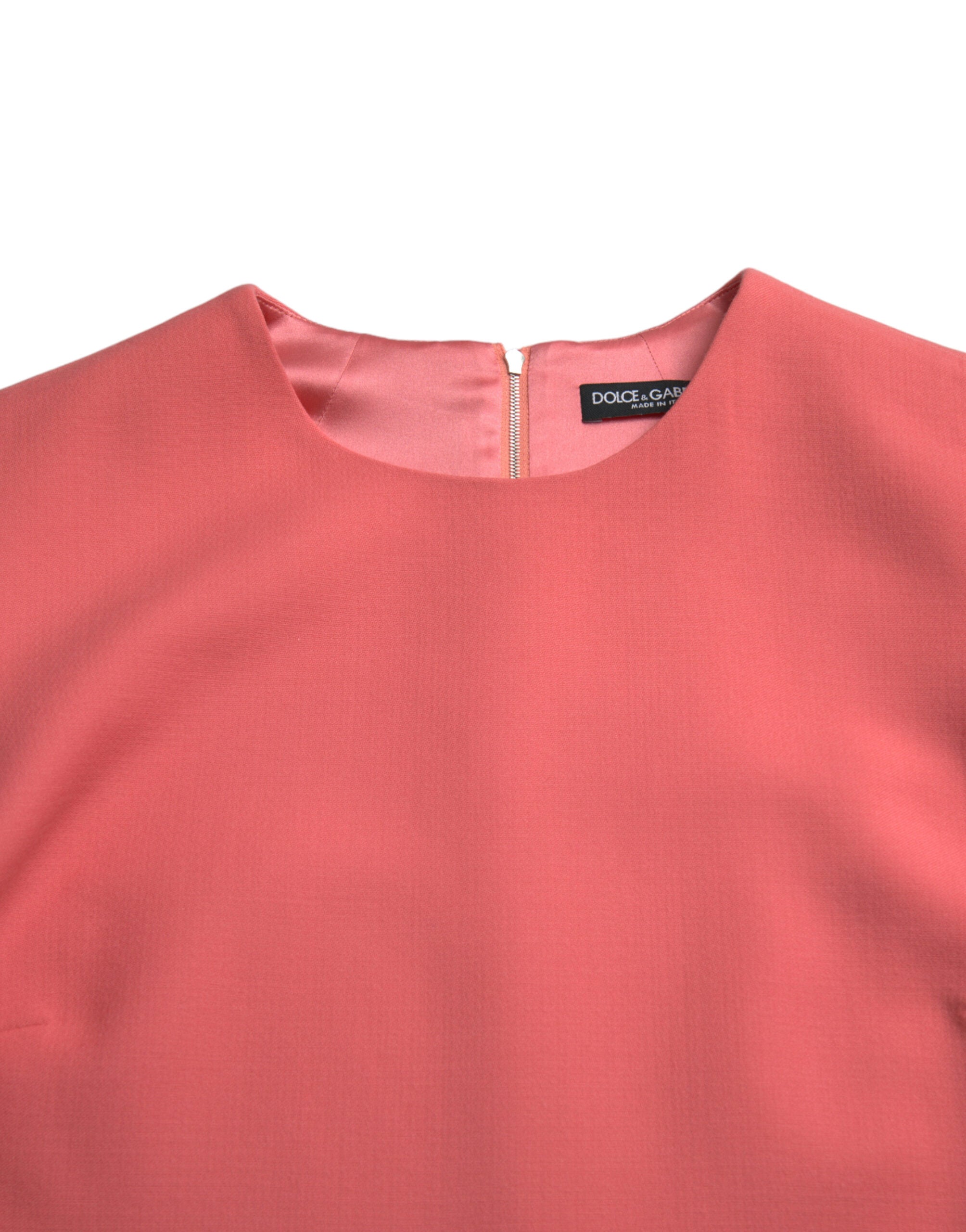 Pink Virgin Wool Sleeveless Mini Dress - ventzia