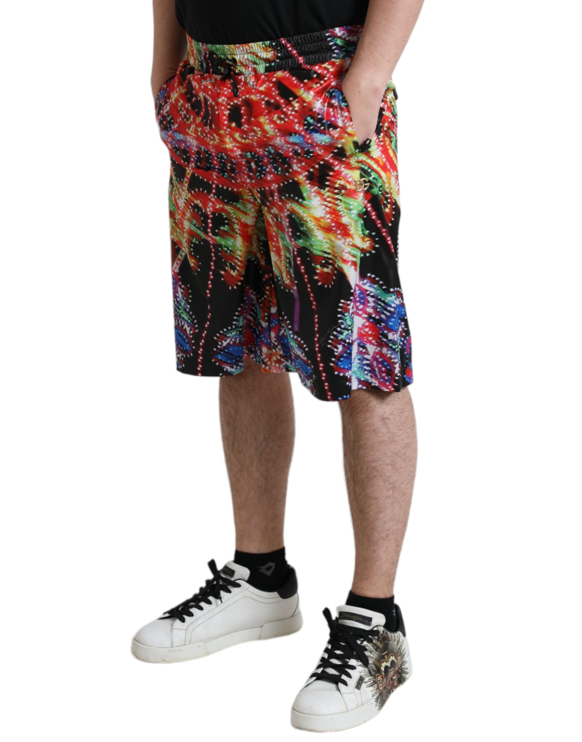 Multicolor Luminarie Print Men Bermuda Shorts - ventzia