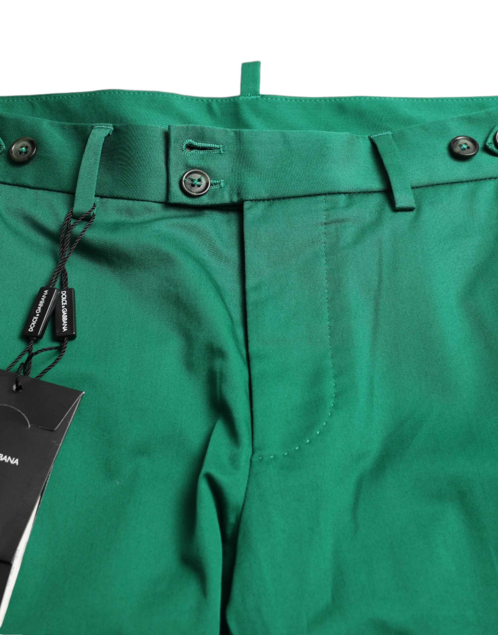 Deep Green Cotton Stretch Men Bermuda Shorts - ventzia