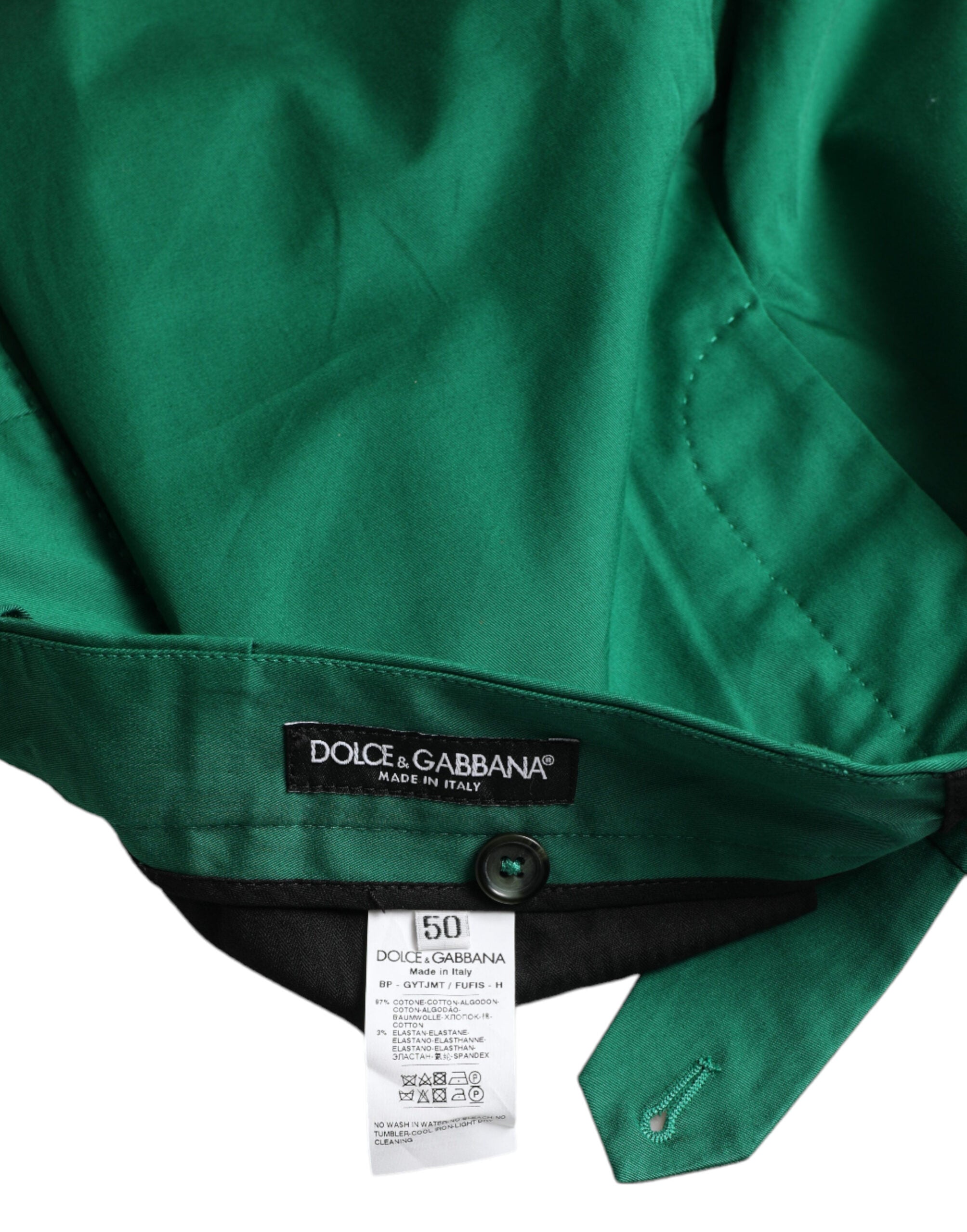 Deep Green Cotton Stretch Men Bermuda Shorts - ventzia