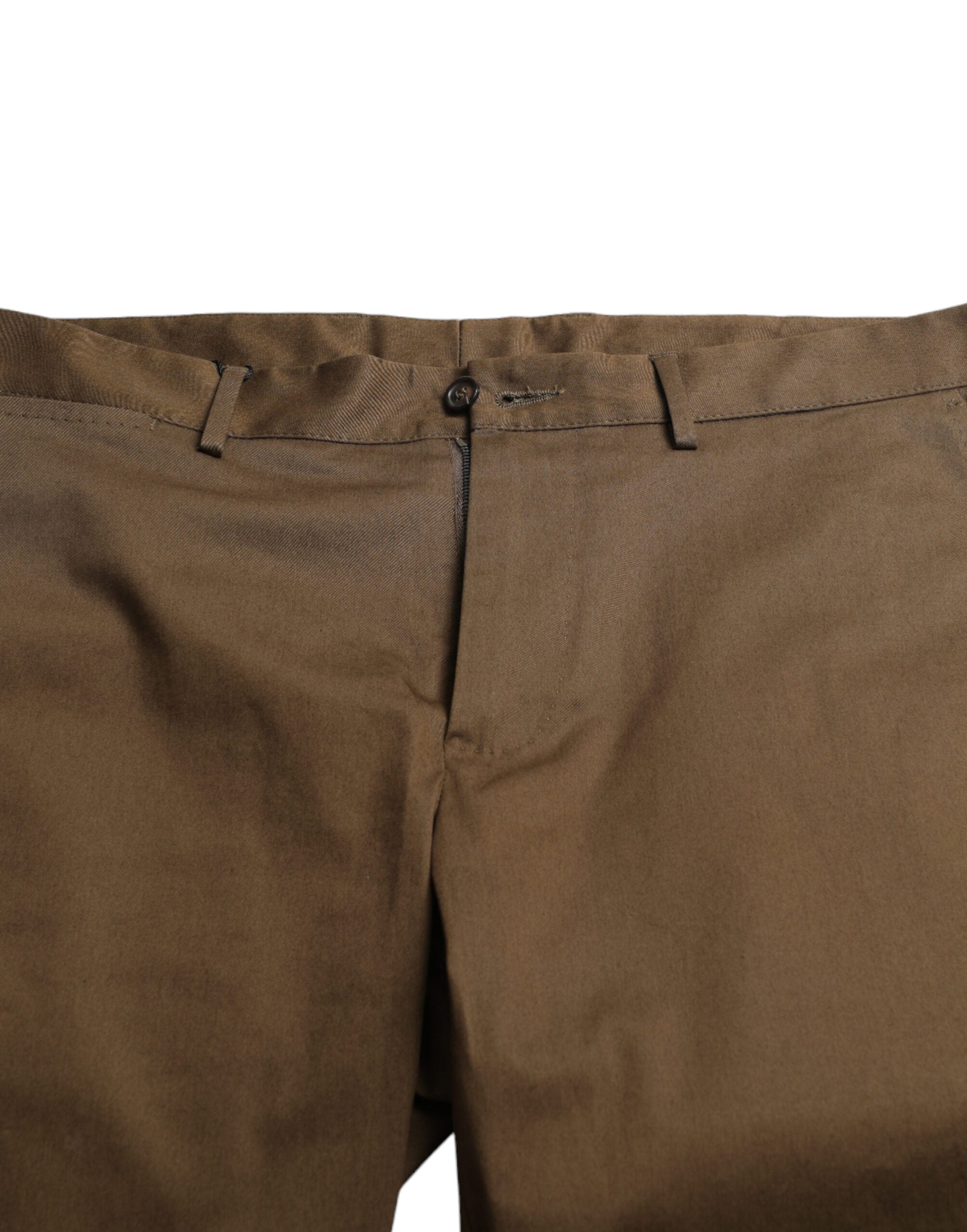 Brown Cotton Stretch Men Bermuda Shorts - ventzia