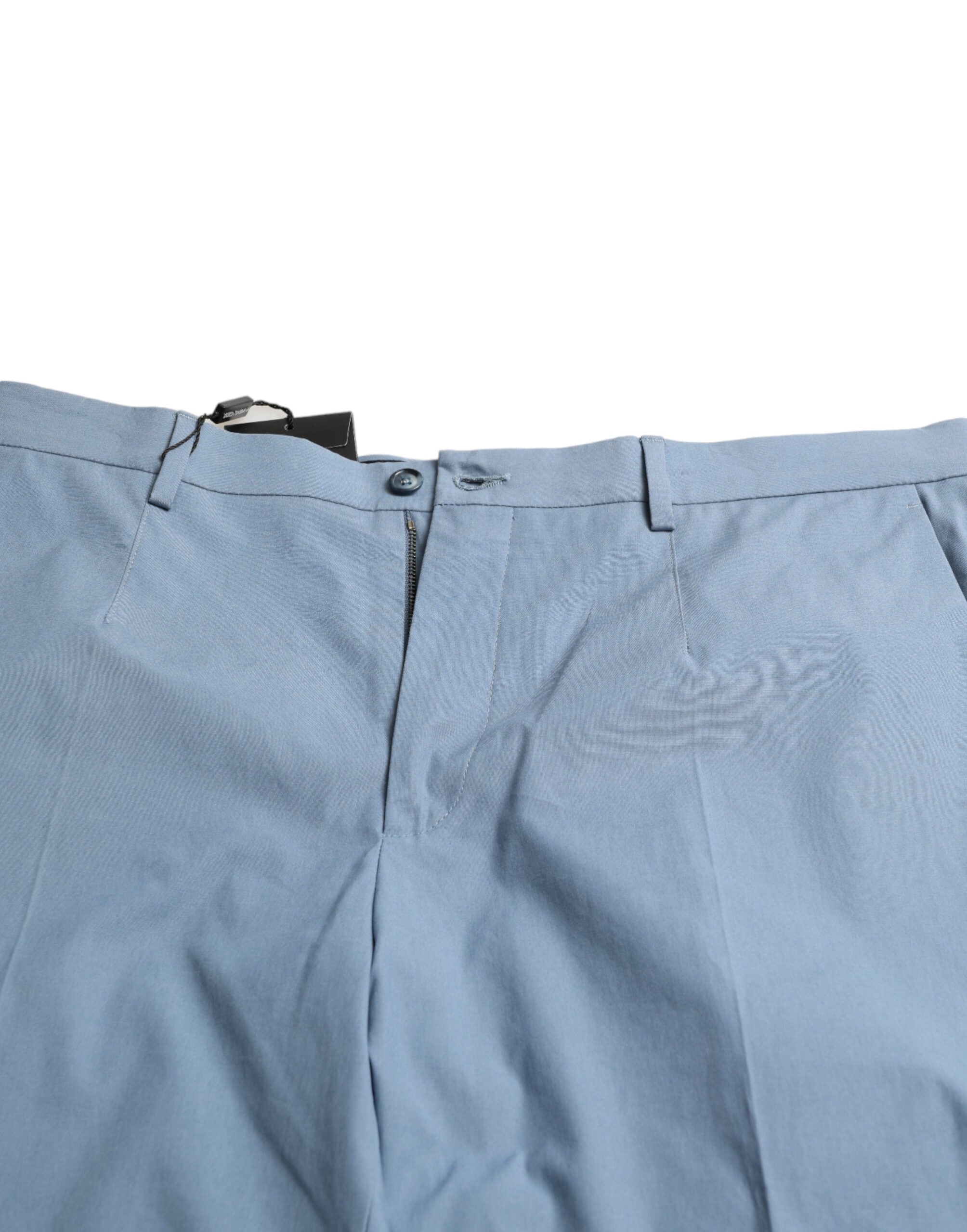 Sky Blue Cotton Folded Hem Men Bermuda Shorts - ventzia