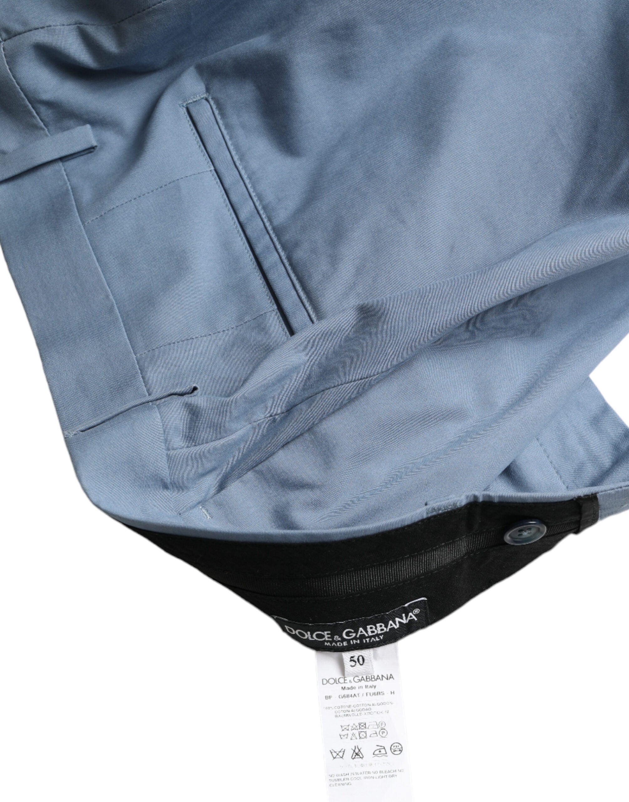 Sky Blue Cotton Folded Hem Men Bermuda Shorts - ventzia