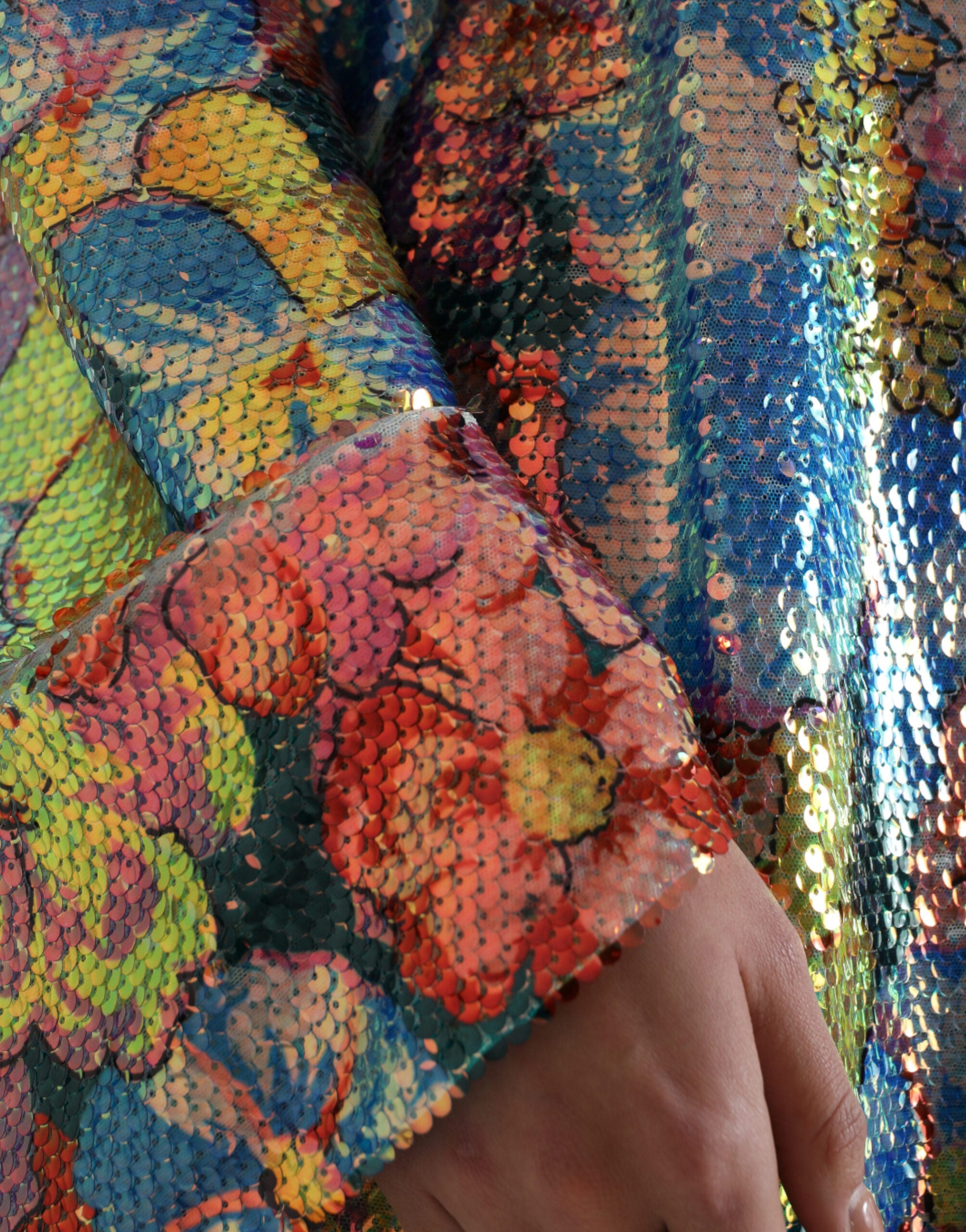 Multicolor Floral Sequined Shift Mini Dress - ventzia