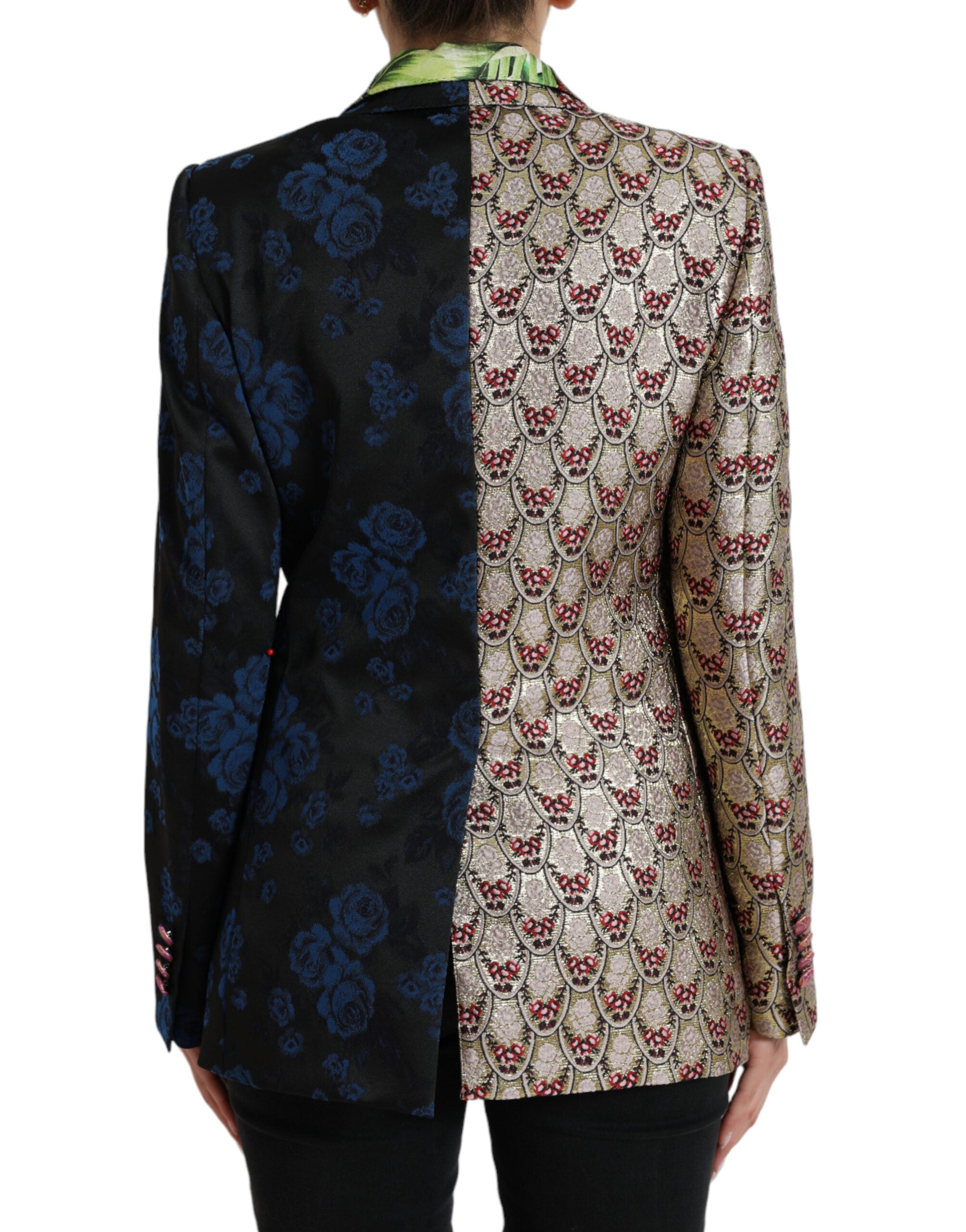 Multicolor Floral Patchwork Jacquard Jacket - ventzia