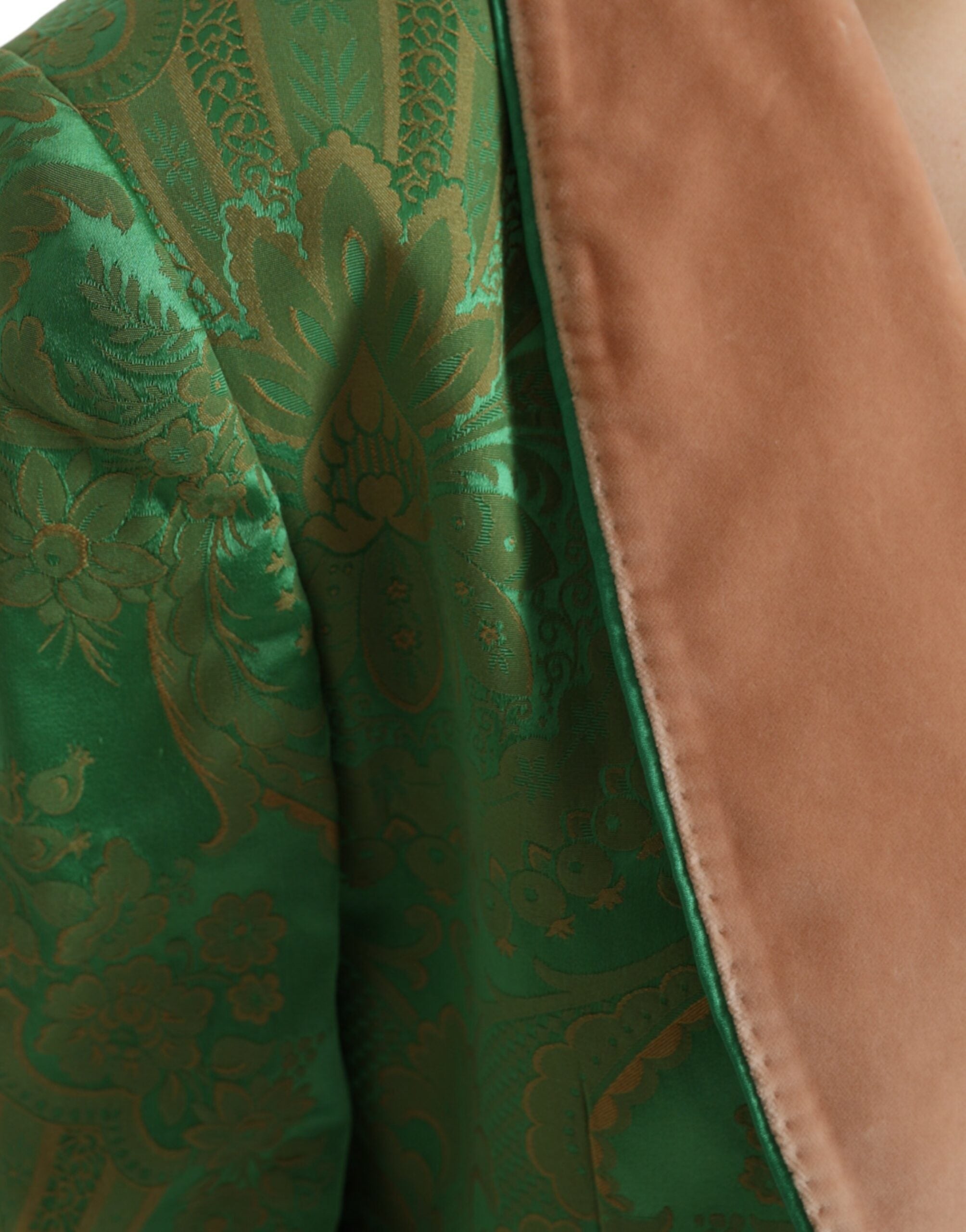 Green Floral Double Breasted Coat Jacket - ventzia