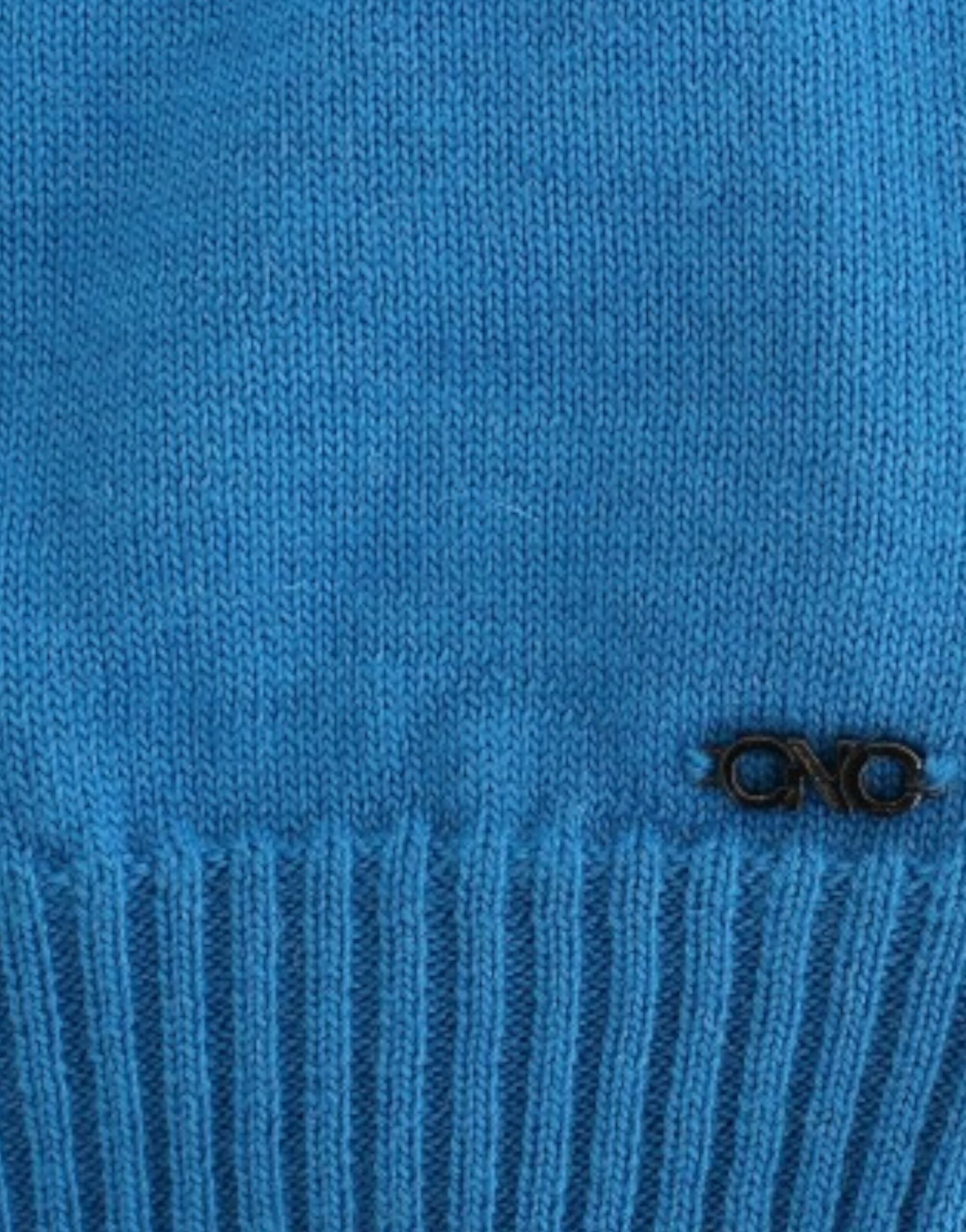 Cozy Scoop Neck Blue Knit Sweater - ventzia