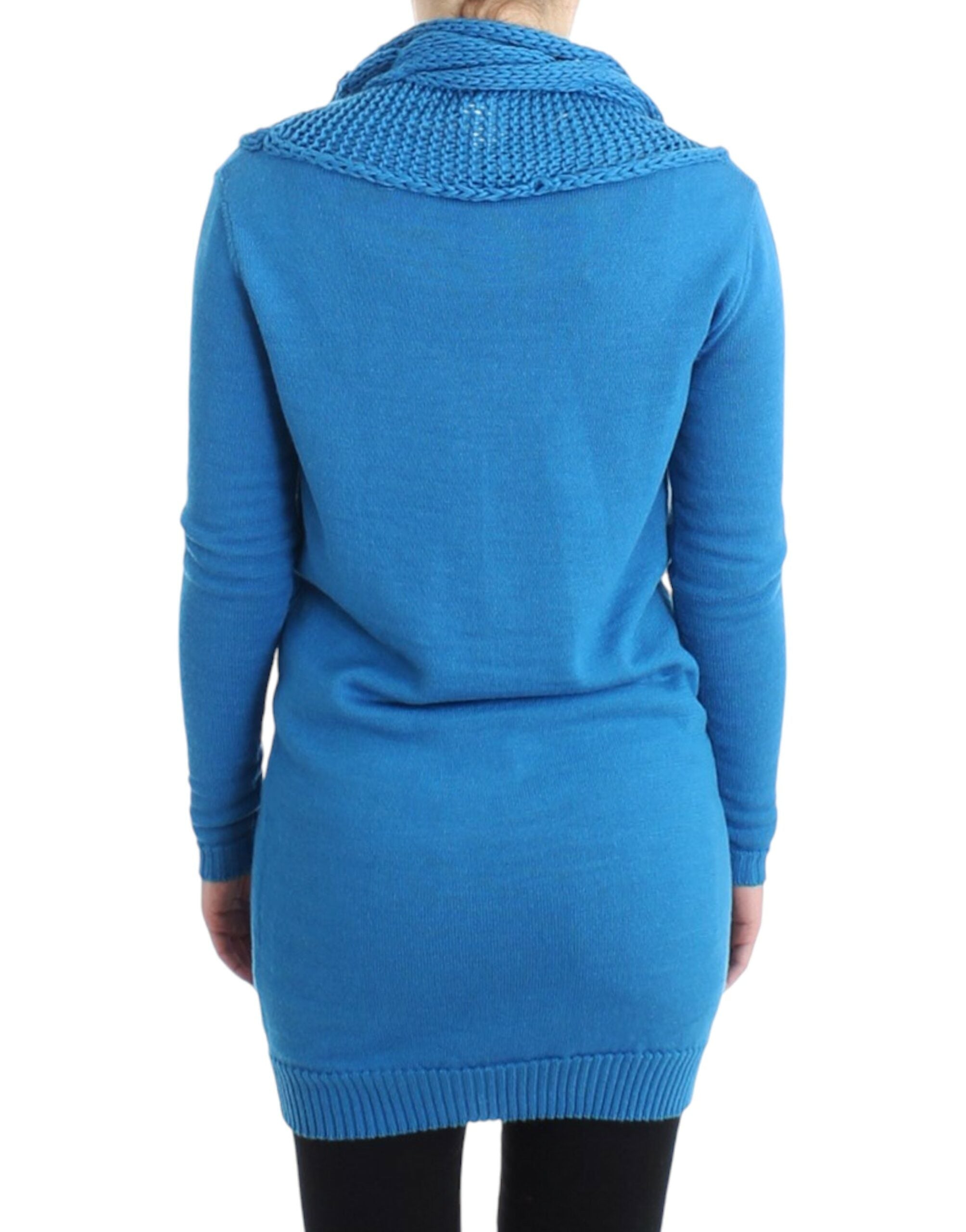 Cozy Scoop Neck Blue Knit Sweater - ventzia