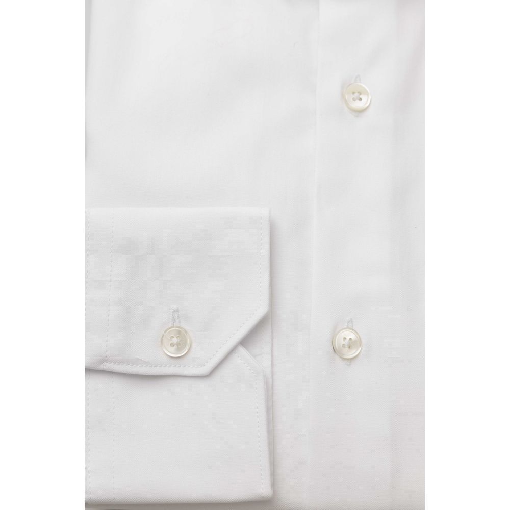White Cotton Men Shirt - ventzia