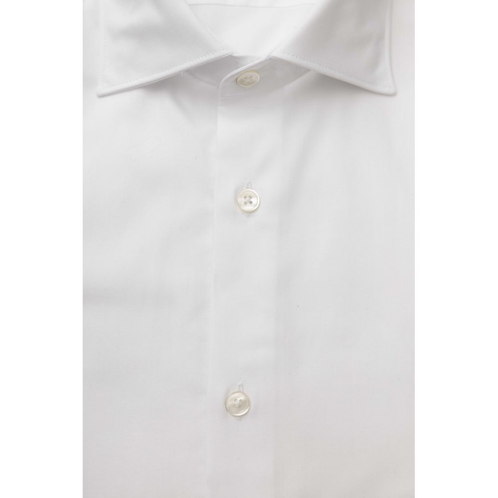 White Cotton Men Shirt - ventzia