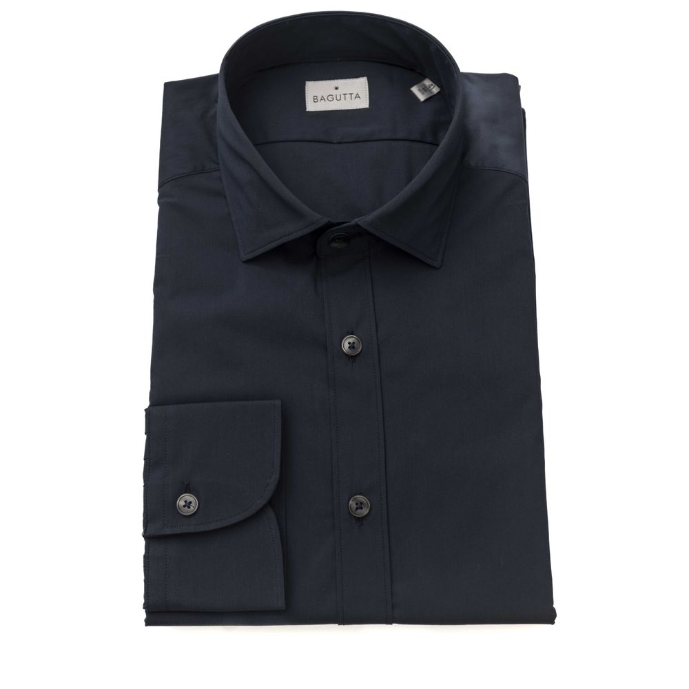 Blue Cotton Men Shirt - ventzia