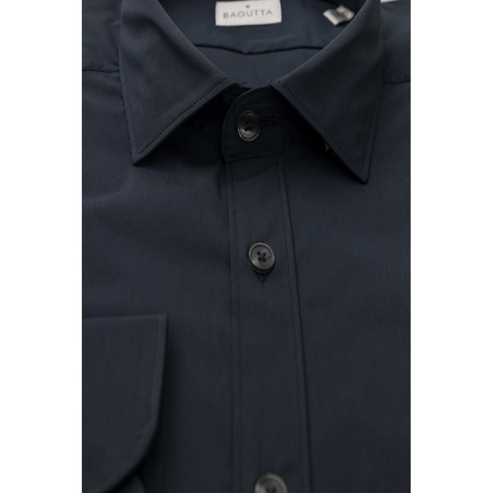 Blue Cotton Men Shirt - ventzia