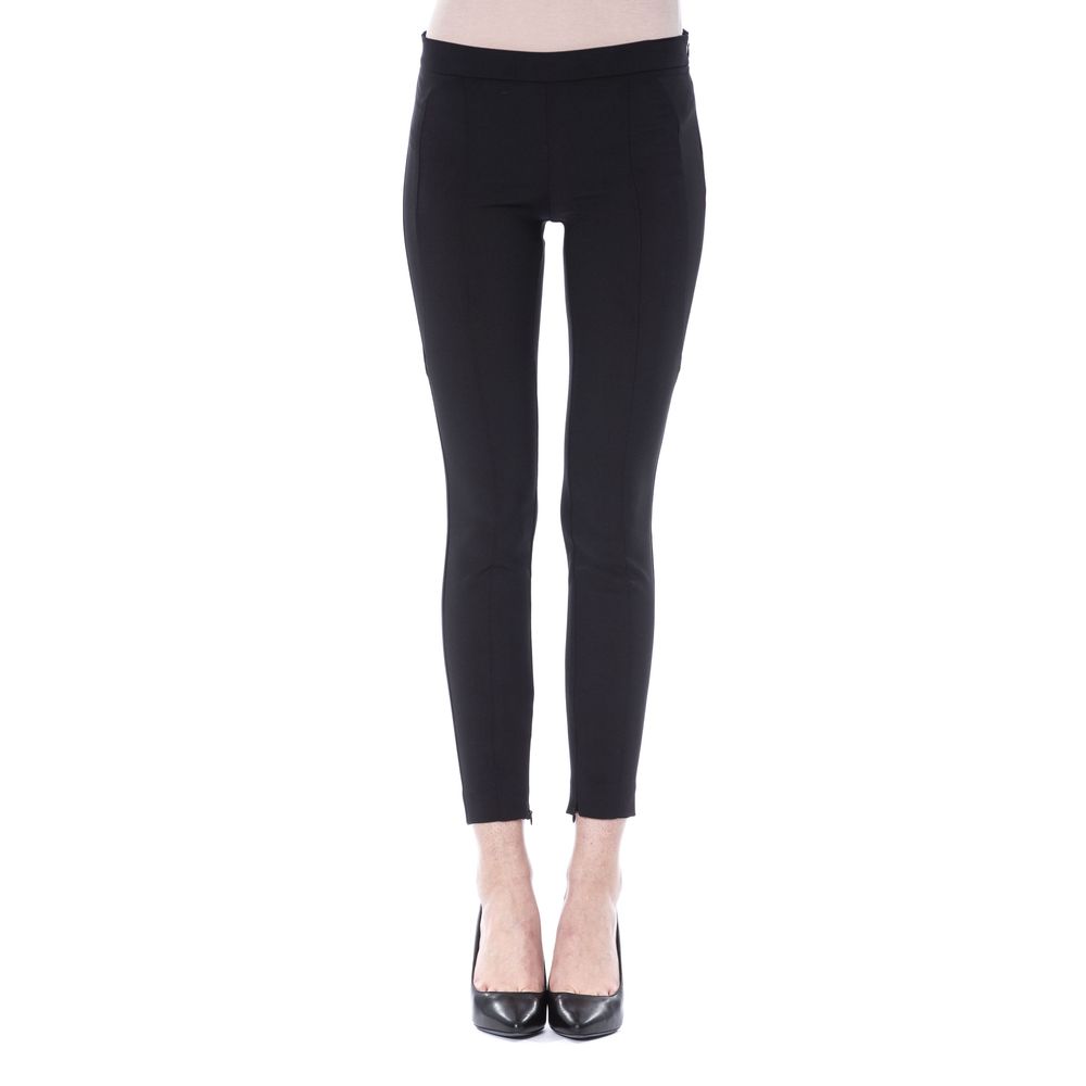 Black Polyester Women Pants - ventzia
