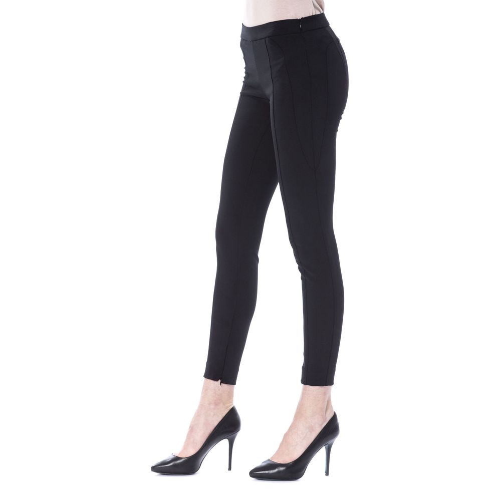 Black Polyester Women Pants - ventzia