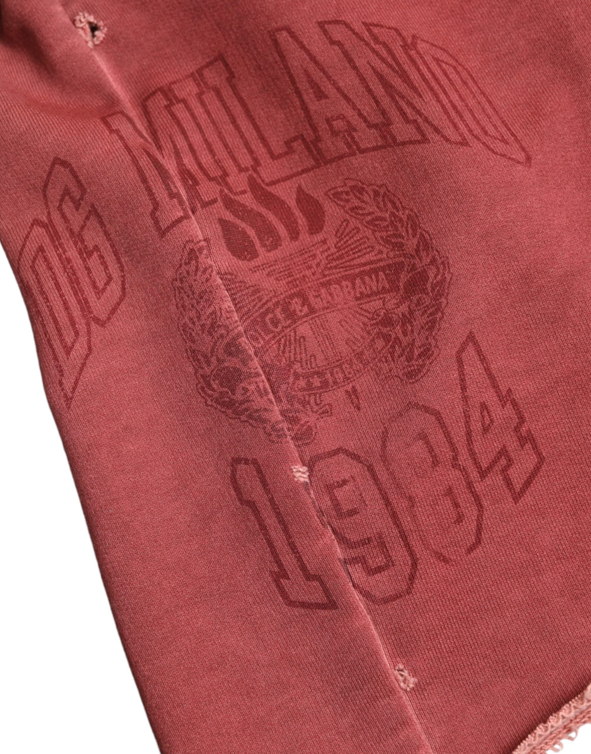 Maroon Cotton High Waist Sweatshorts Shorts - ventzia