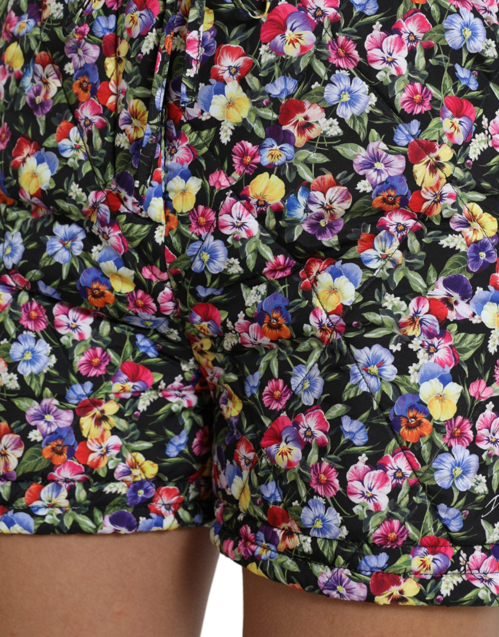 Multicolor Floral High Waist Hot Pants Shorts - ventzia