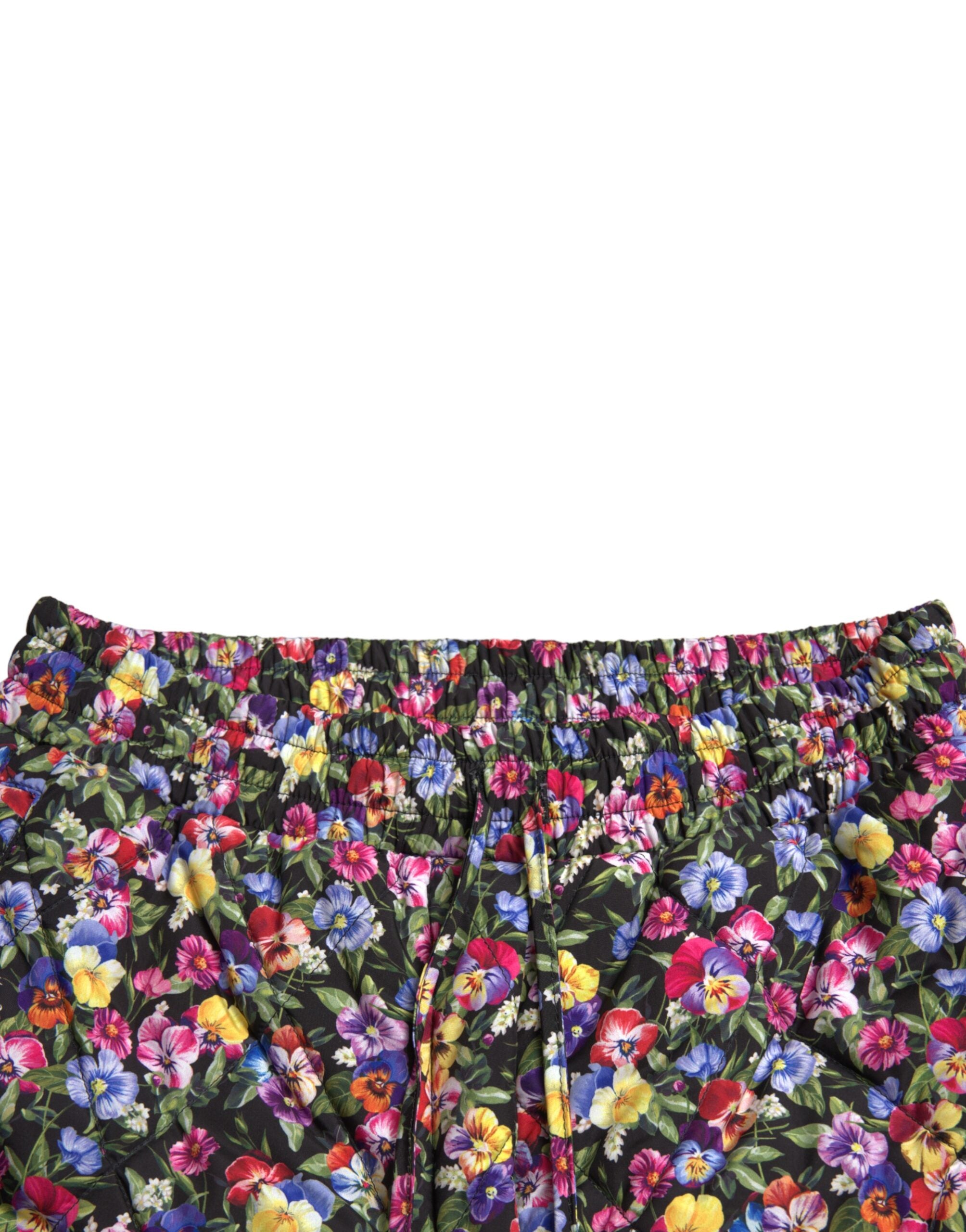 Multicolor Floral High Waist Hot Pants Shorts - ventzia
