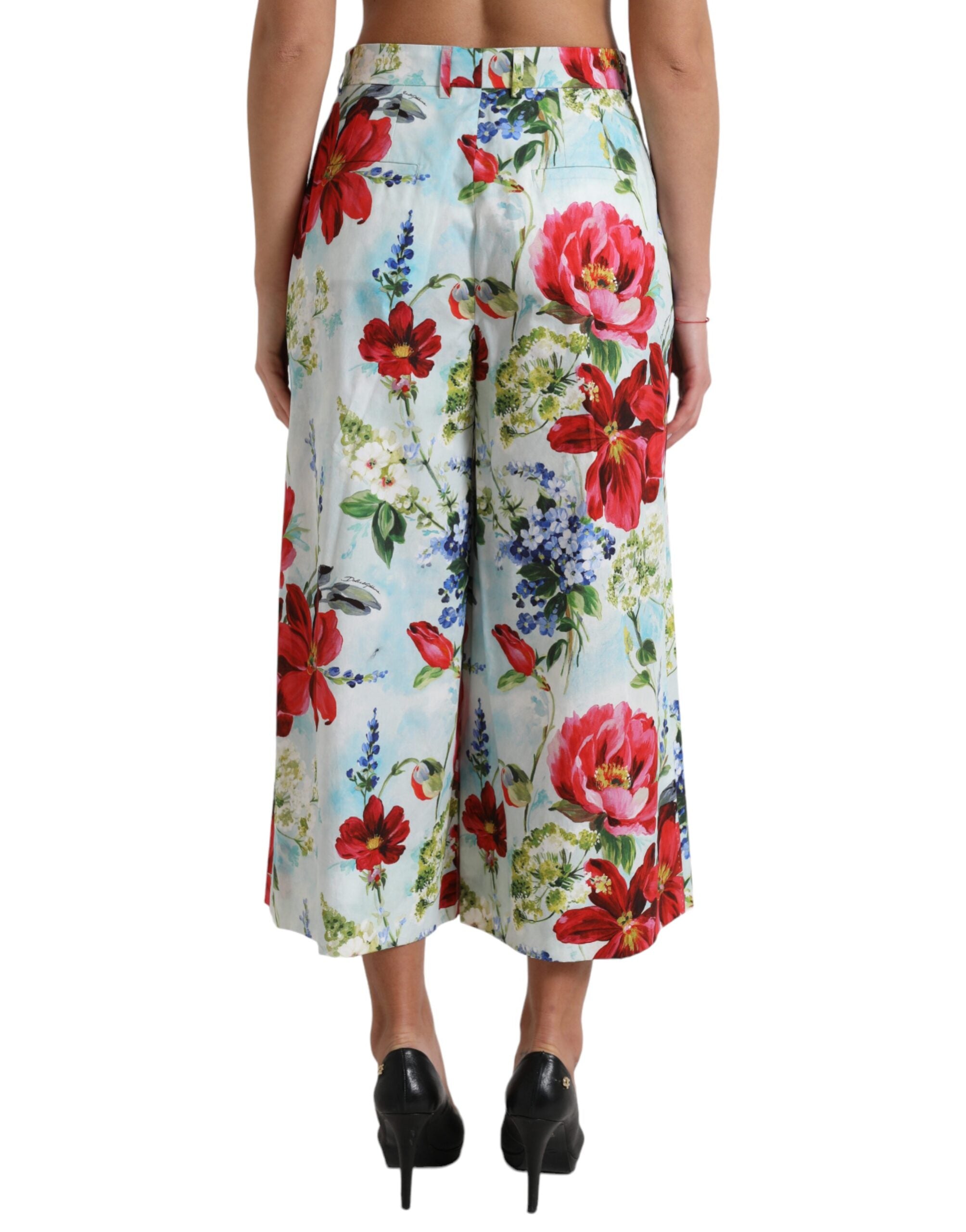 Multicolor Floral High Waist Wide Leg Pants - ventzia