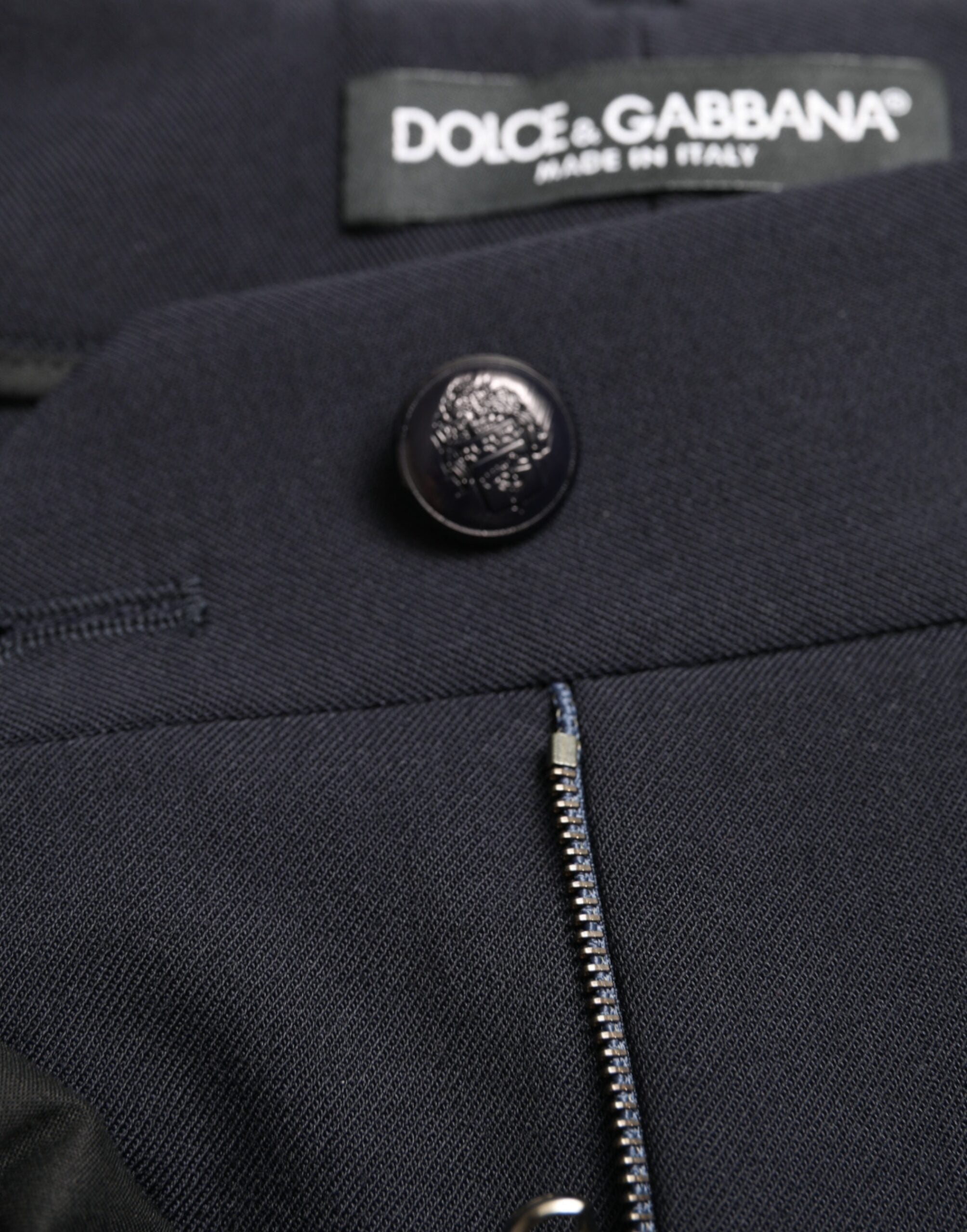 Blue Mid Waist Tapered Cropped Pants - ventzia