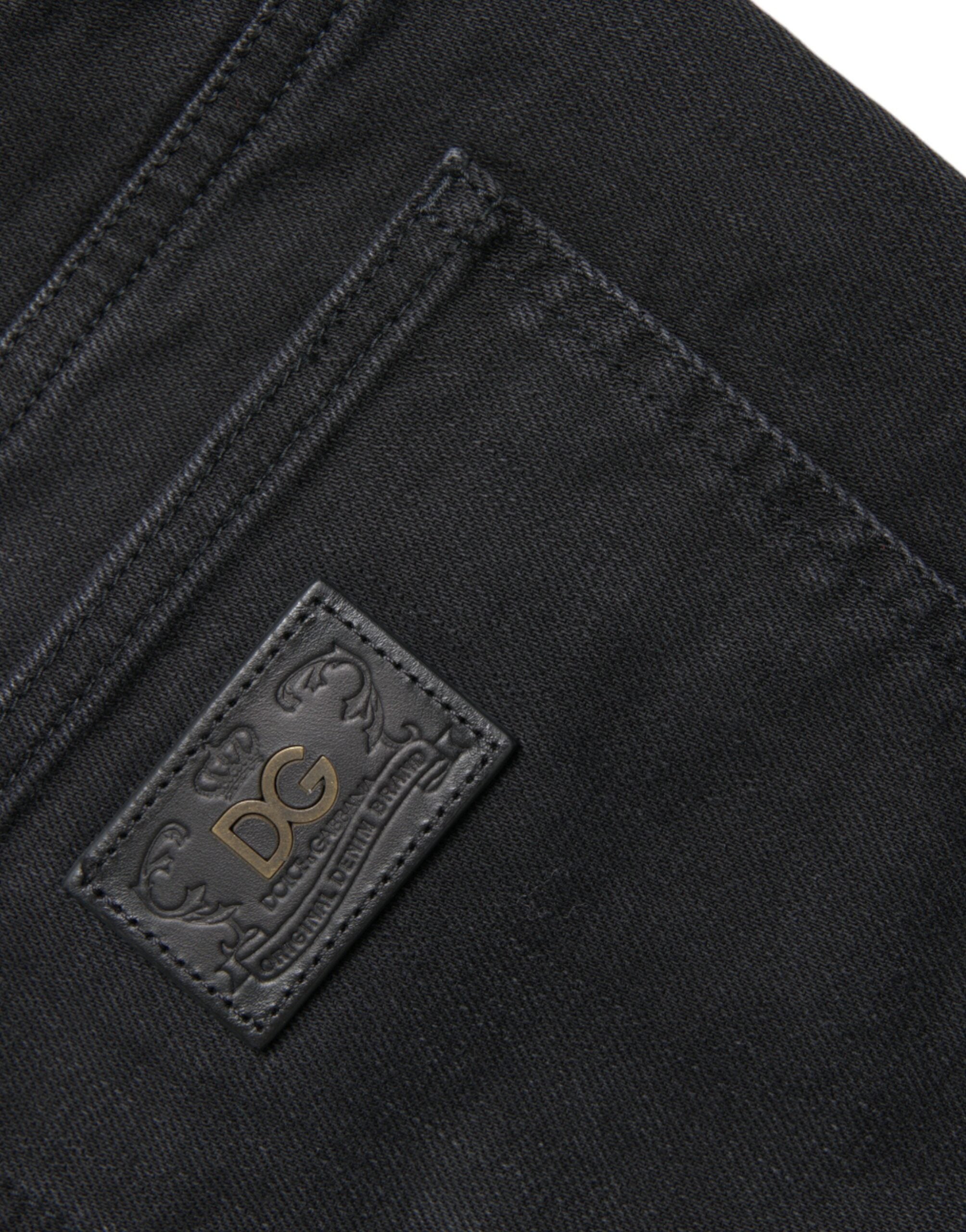Black Cotton Stretch Bermuda Denim Shorts - ventzia