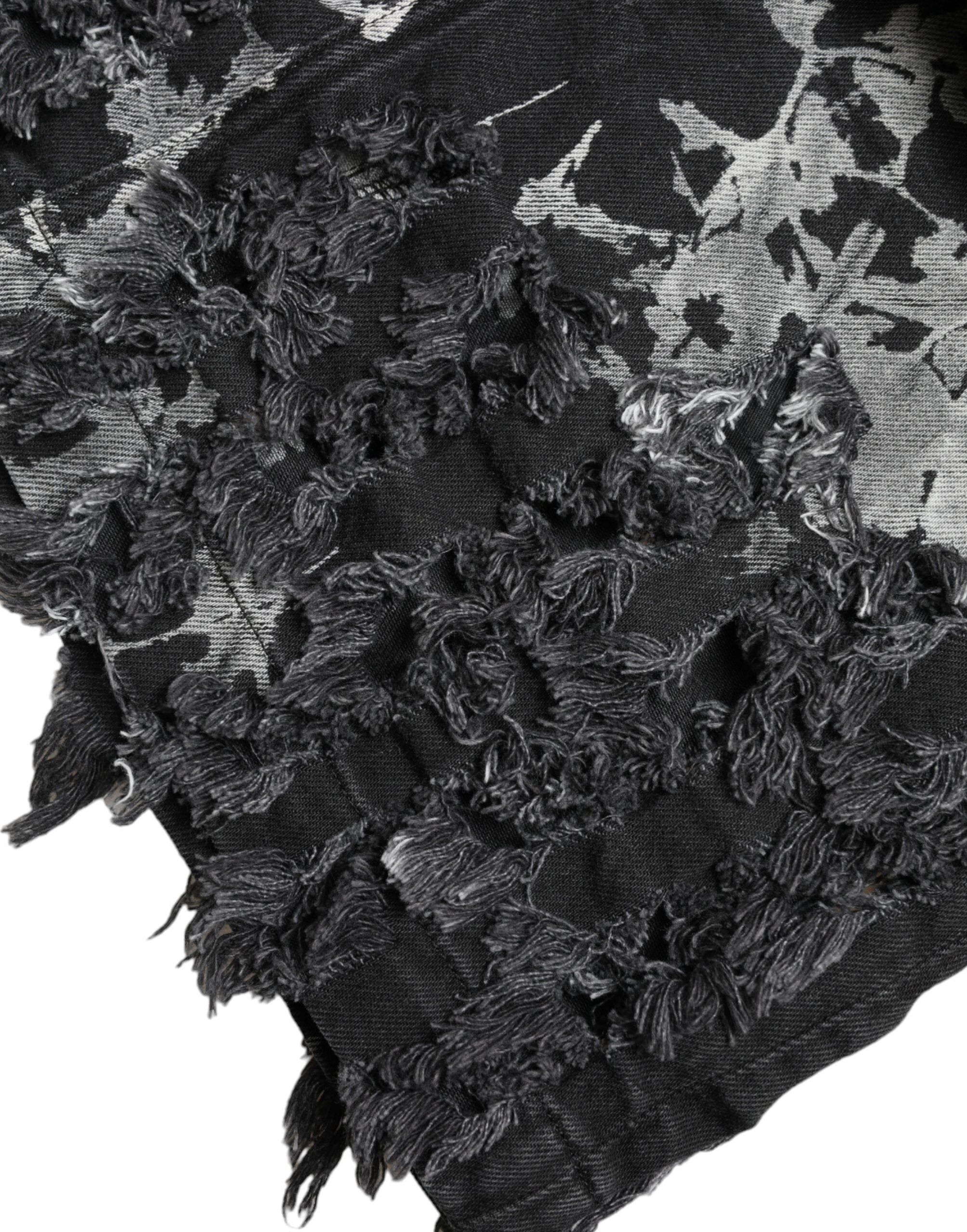 Black Gray Lace Cotton High Waist Denim Mini Skirt - ventzia