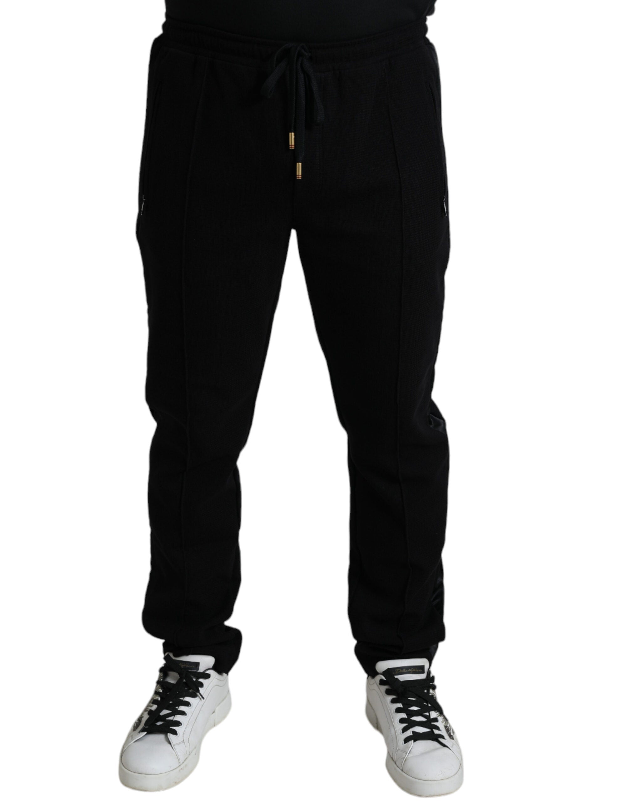 Black Cotton Skinny Jogger Sweatpants Pants - ventzia