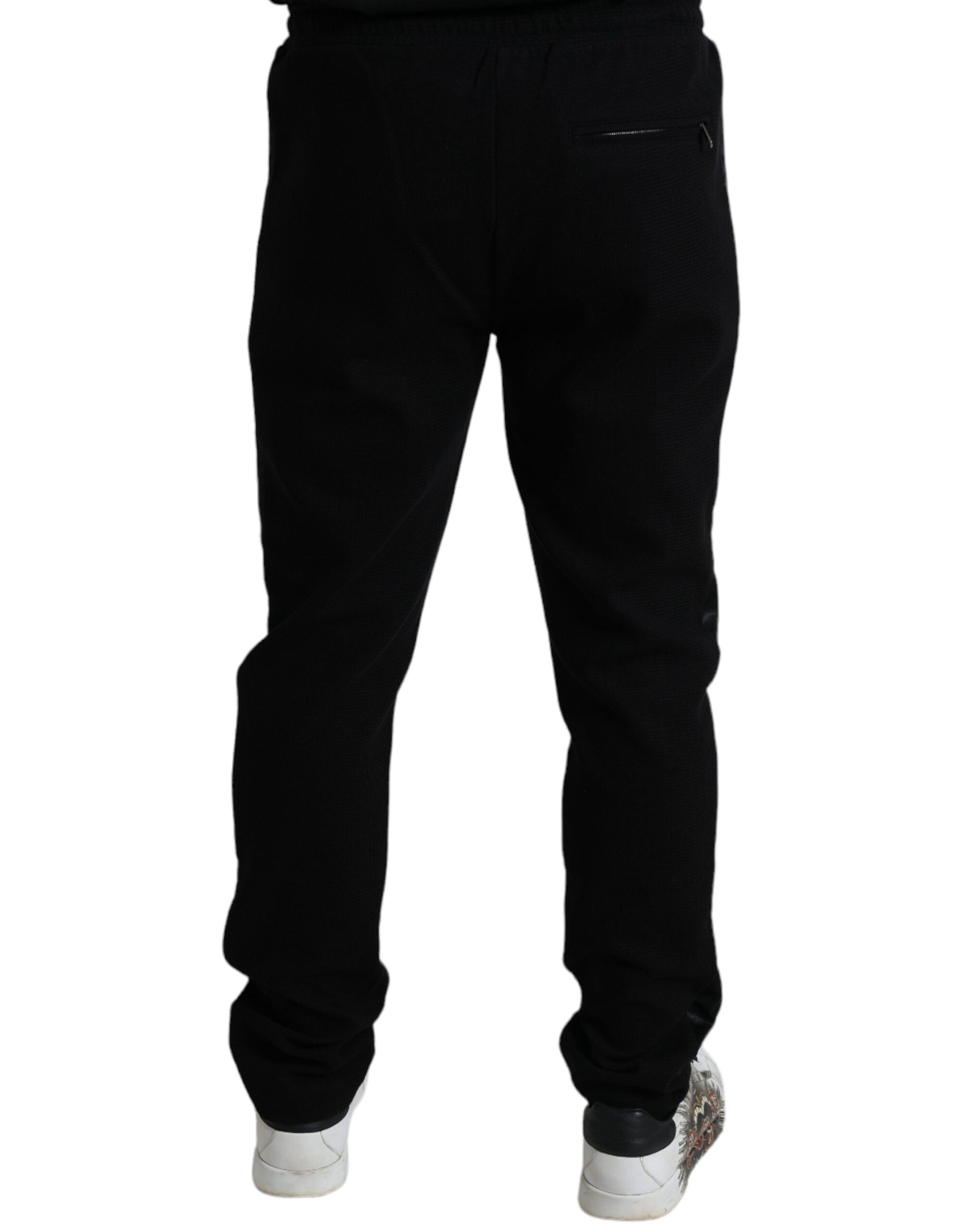 Black Cotton Skinny Jogger Sweatpants Pants - ventzia