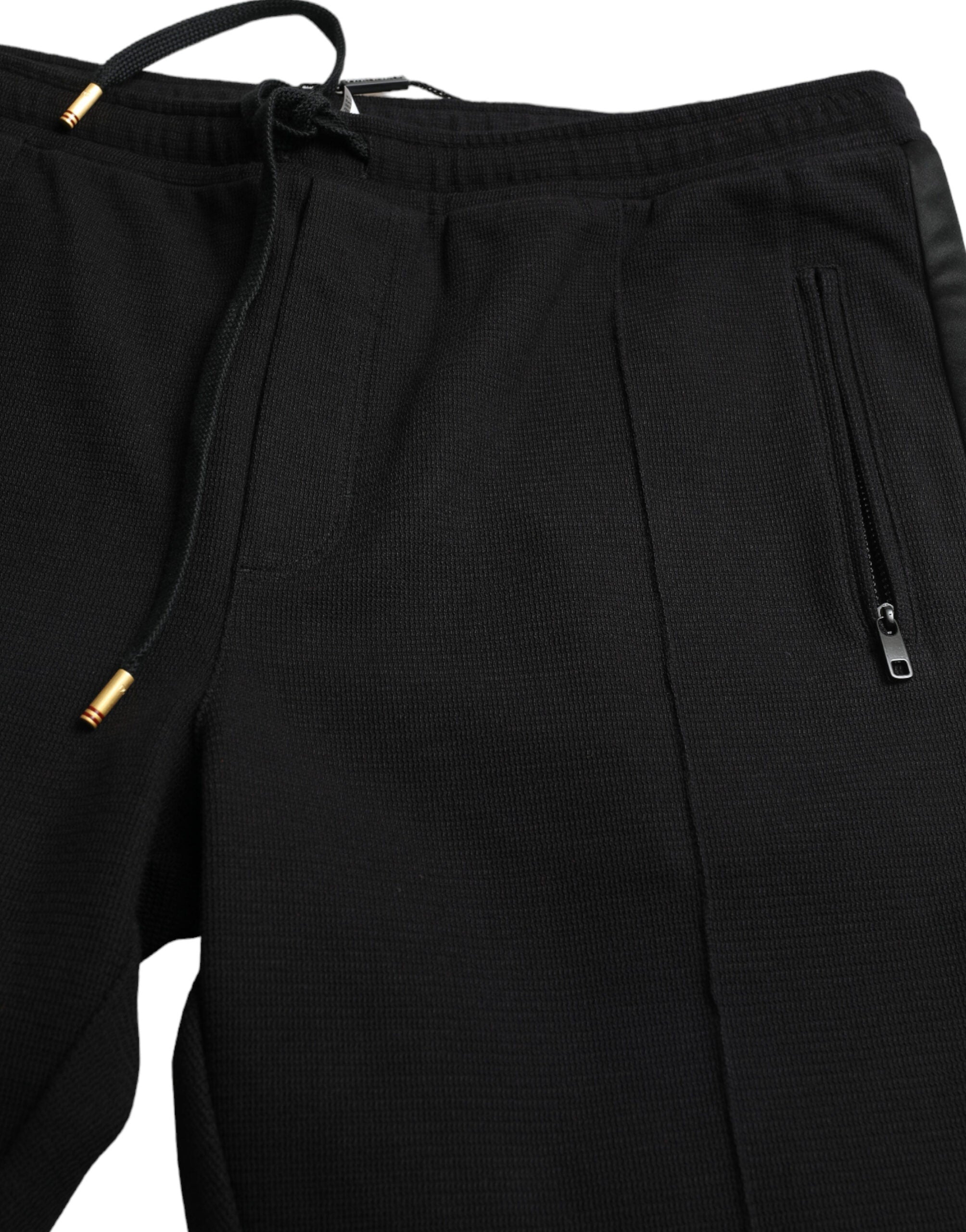 Black Cotton Skinny Jogger Sweatpants Pants - ventzia