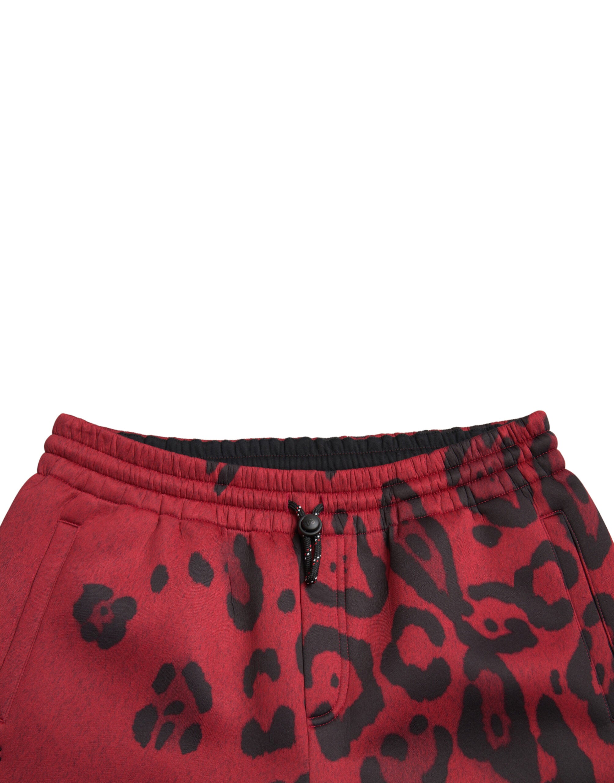 Red Black Leopard Stretch Jogger Pants - ventzia