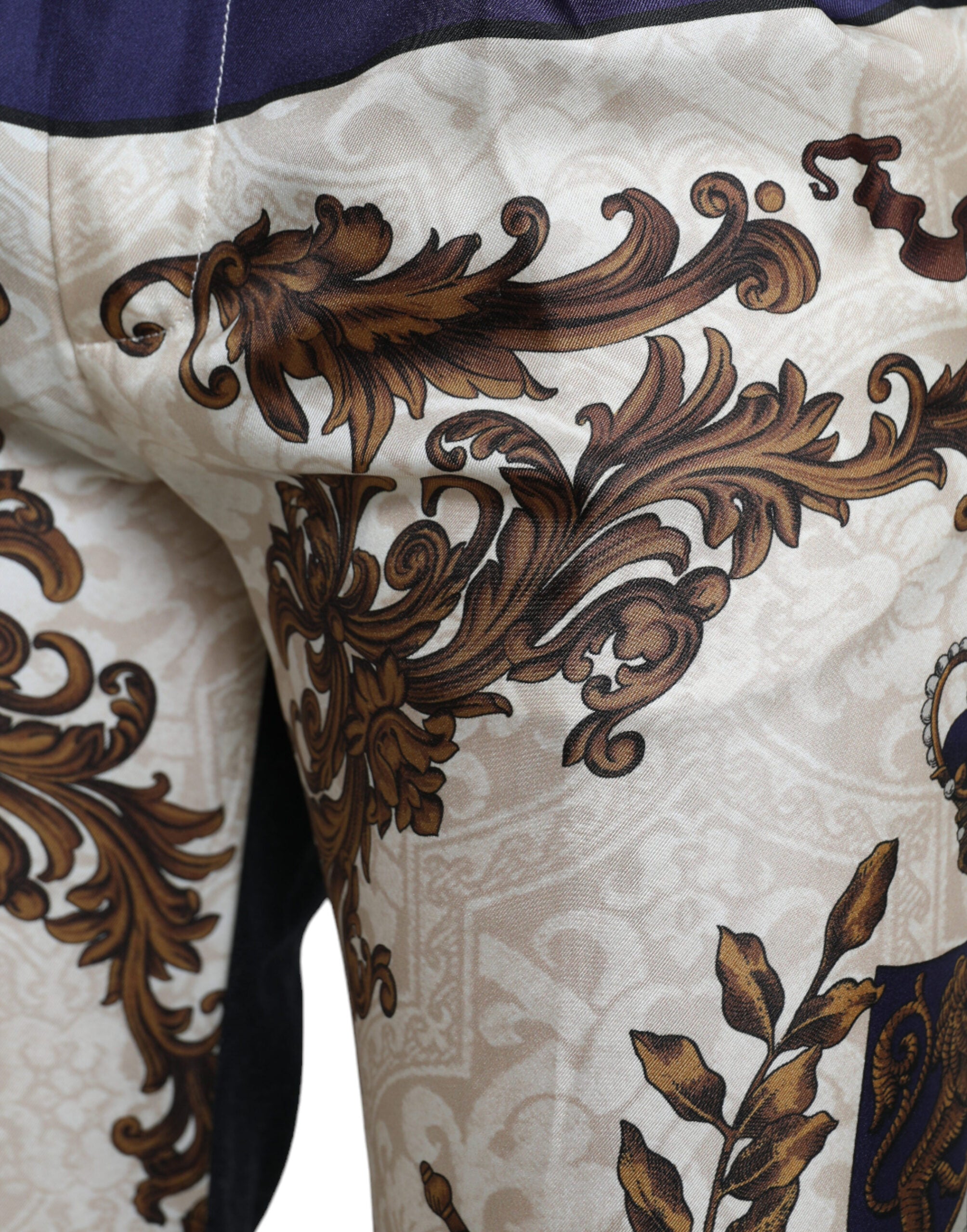 Multicolor Heraldic Skinny Men Pants - ventzia