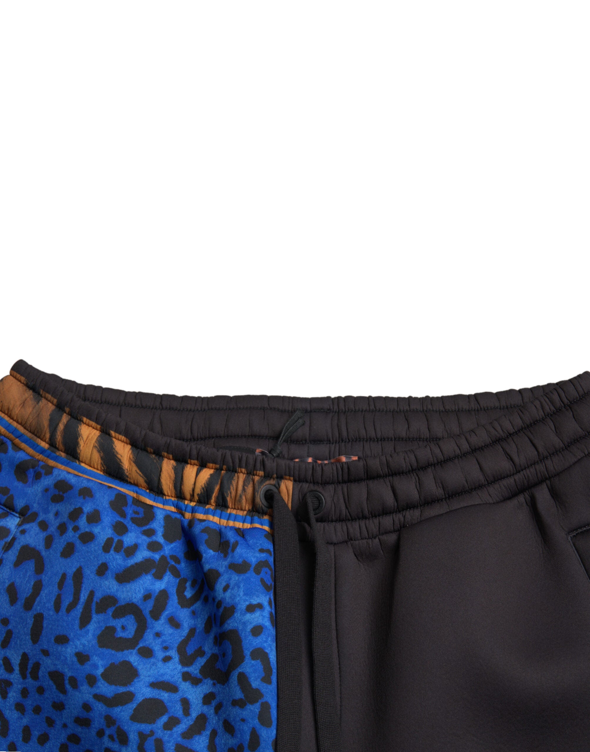 Black Tiger Print Cargo Jogger Pants - ventzia