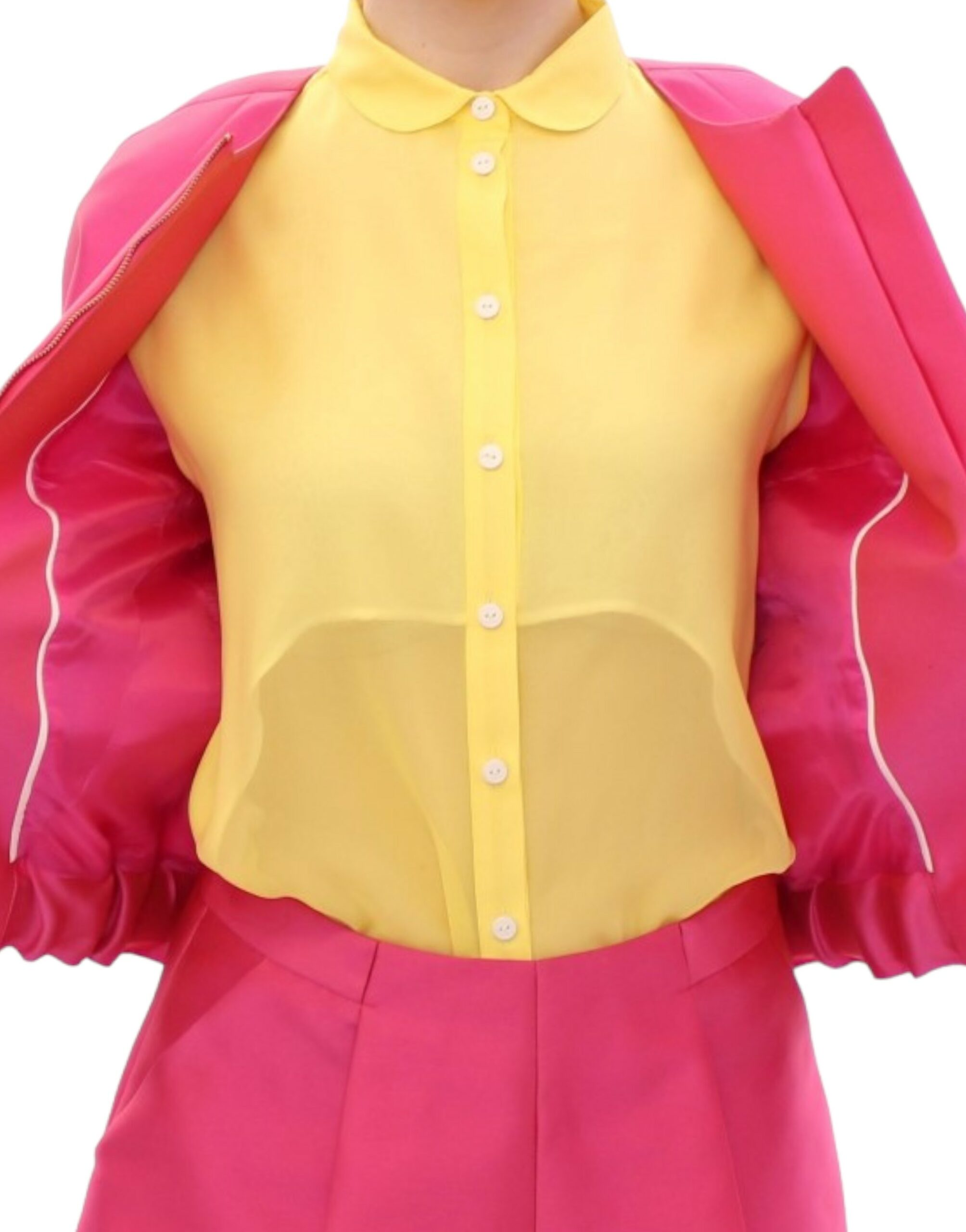 Elegant Pink Silk Blend Jacket - ventzia