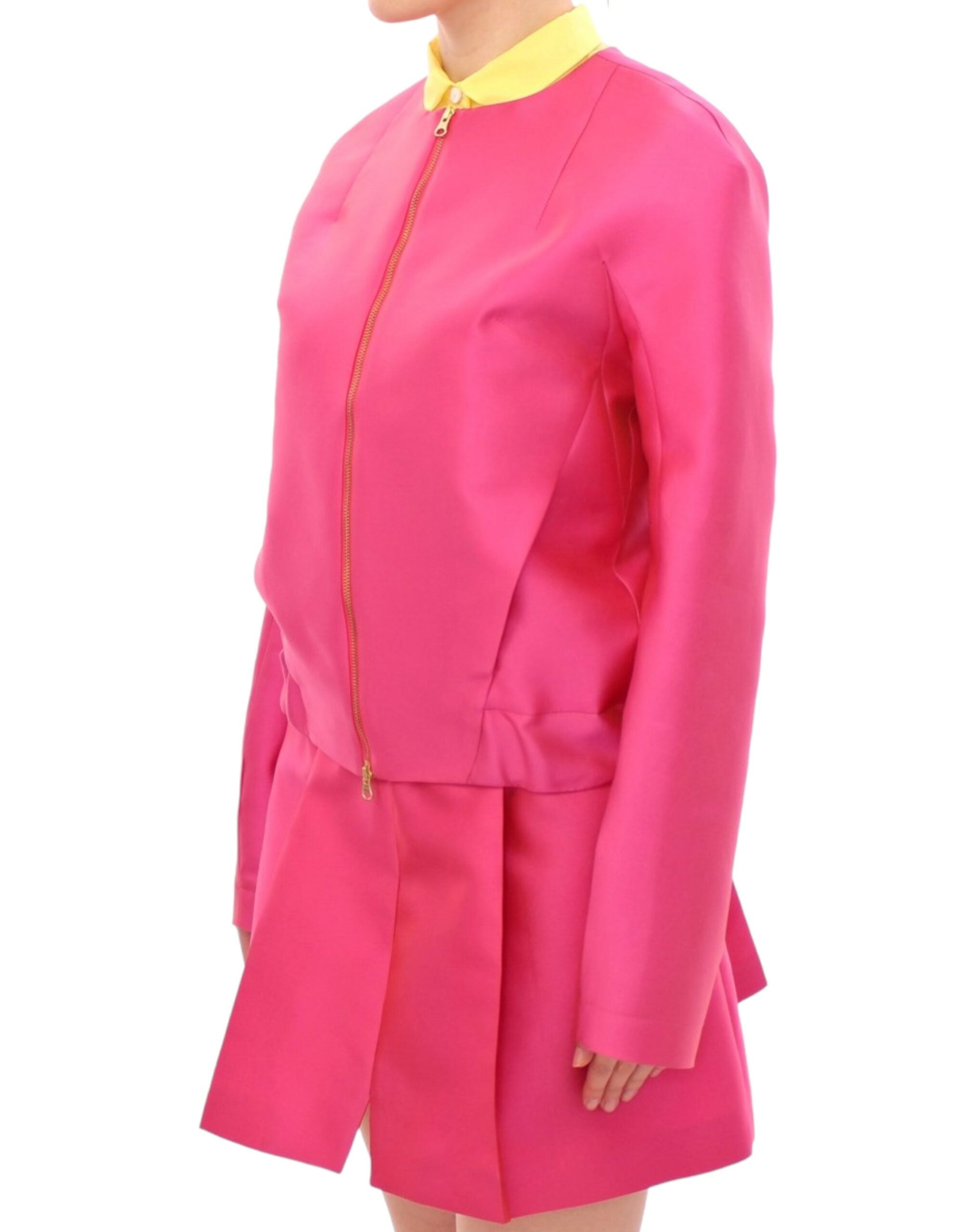 Elegant Pink Silk Blend Jacket - ventzia