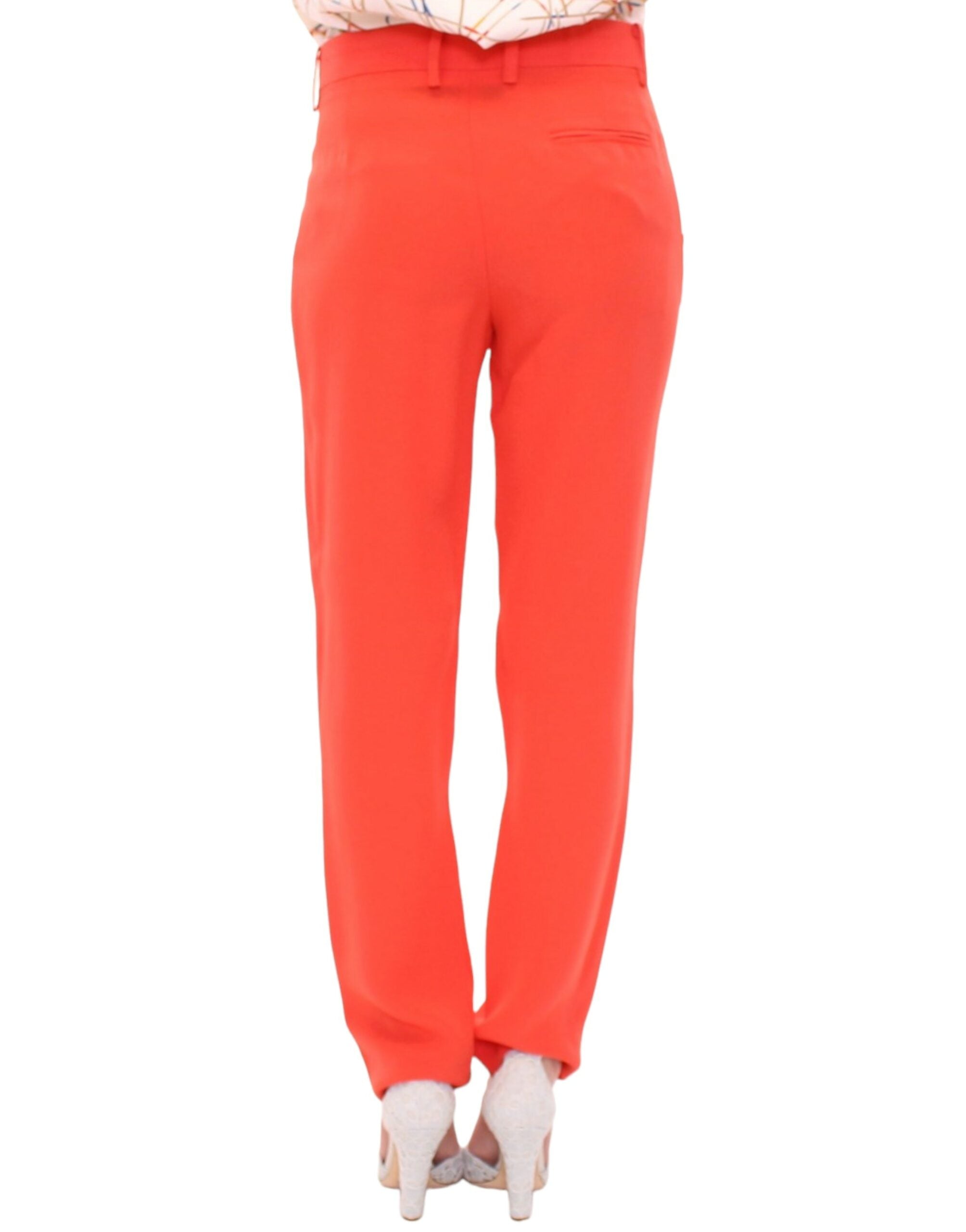 Chic Orange Boyfriend Pants - Italian Crafted - ventzia