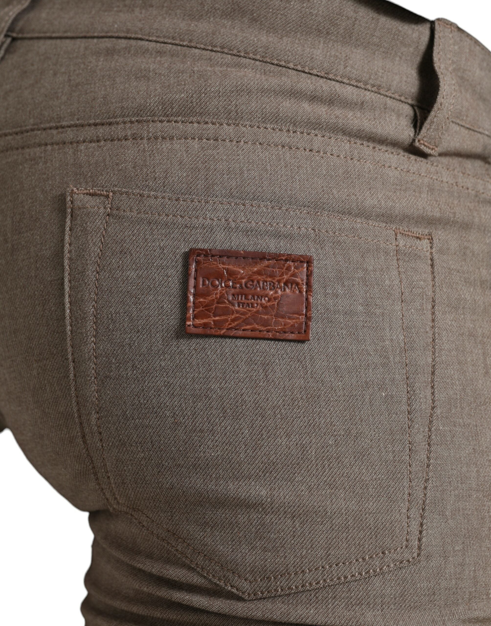 Brown Cotton Stretch Skinny Men Pants - ventzia
