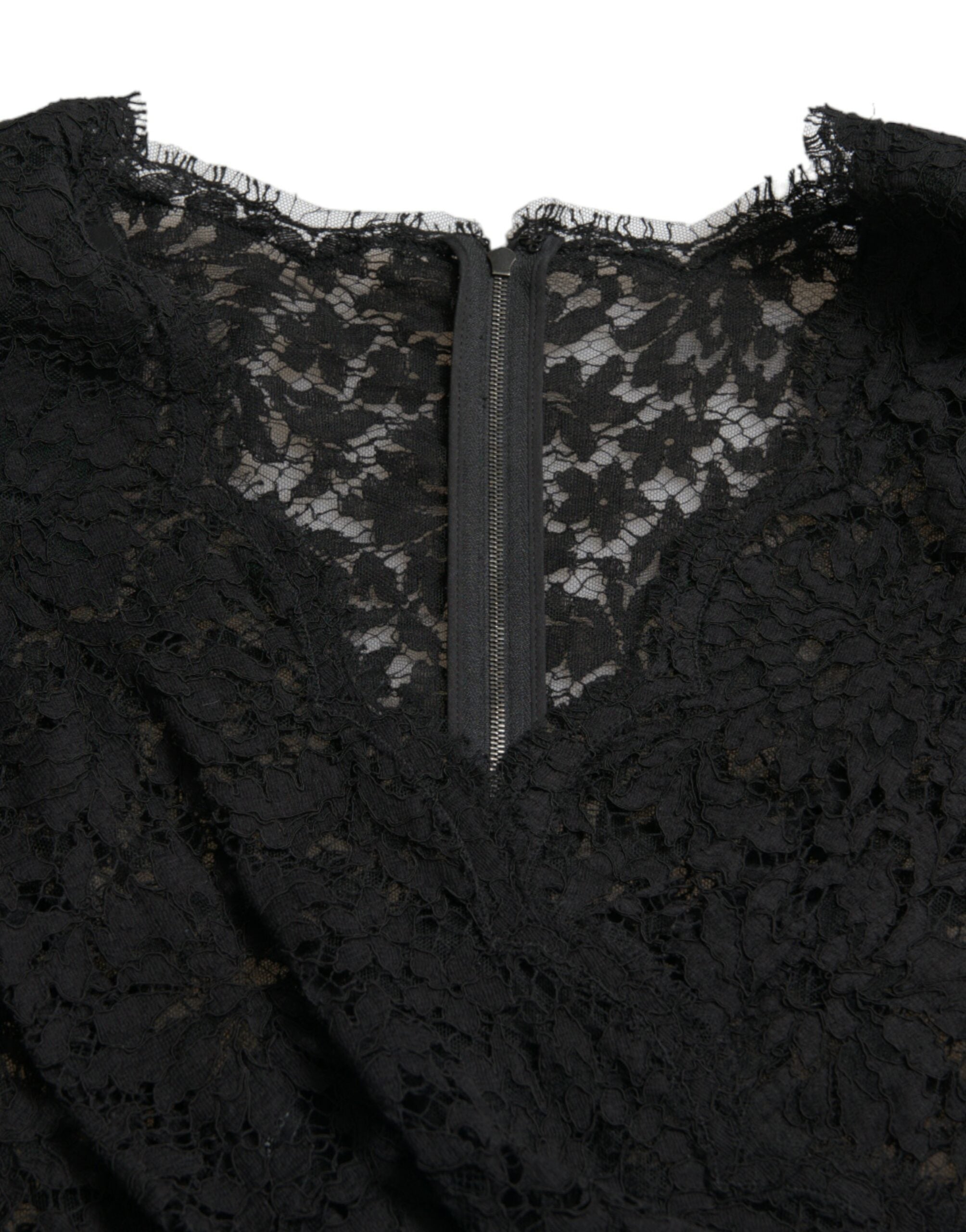 Black Bodycon Lace Cotton Sheath Mini Dress - ventzia