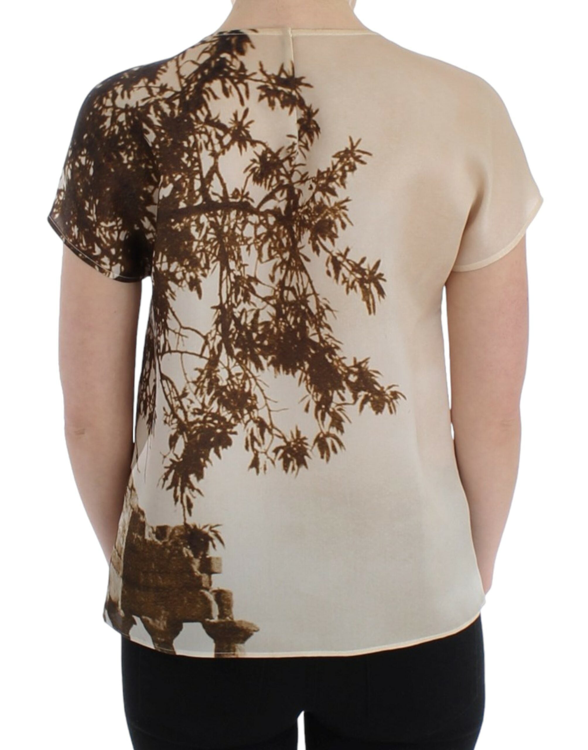 Enchanted Sicily Taormina Print Silk Blouse - ventzia