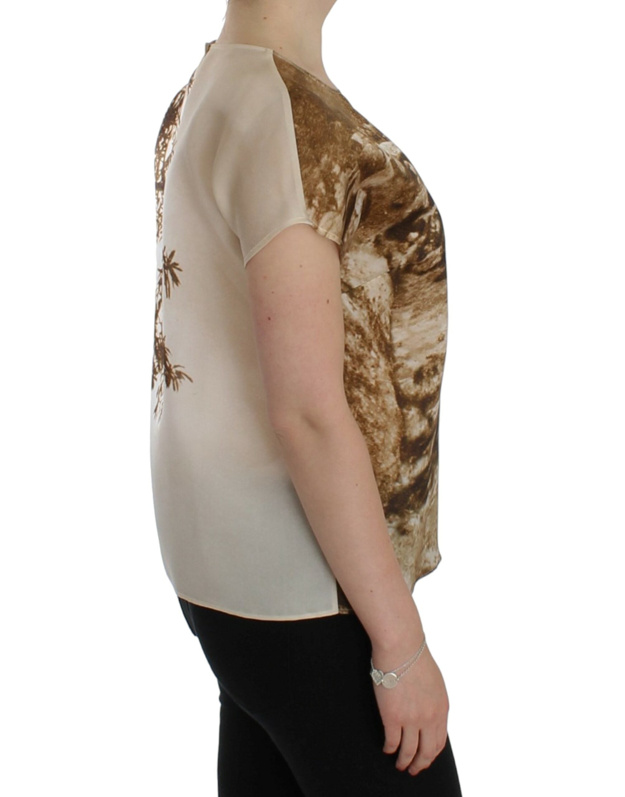 Enchanted Sicily Taormina Print Silk Blouse - ventzia