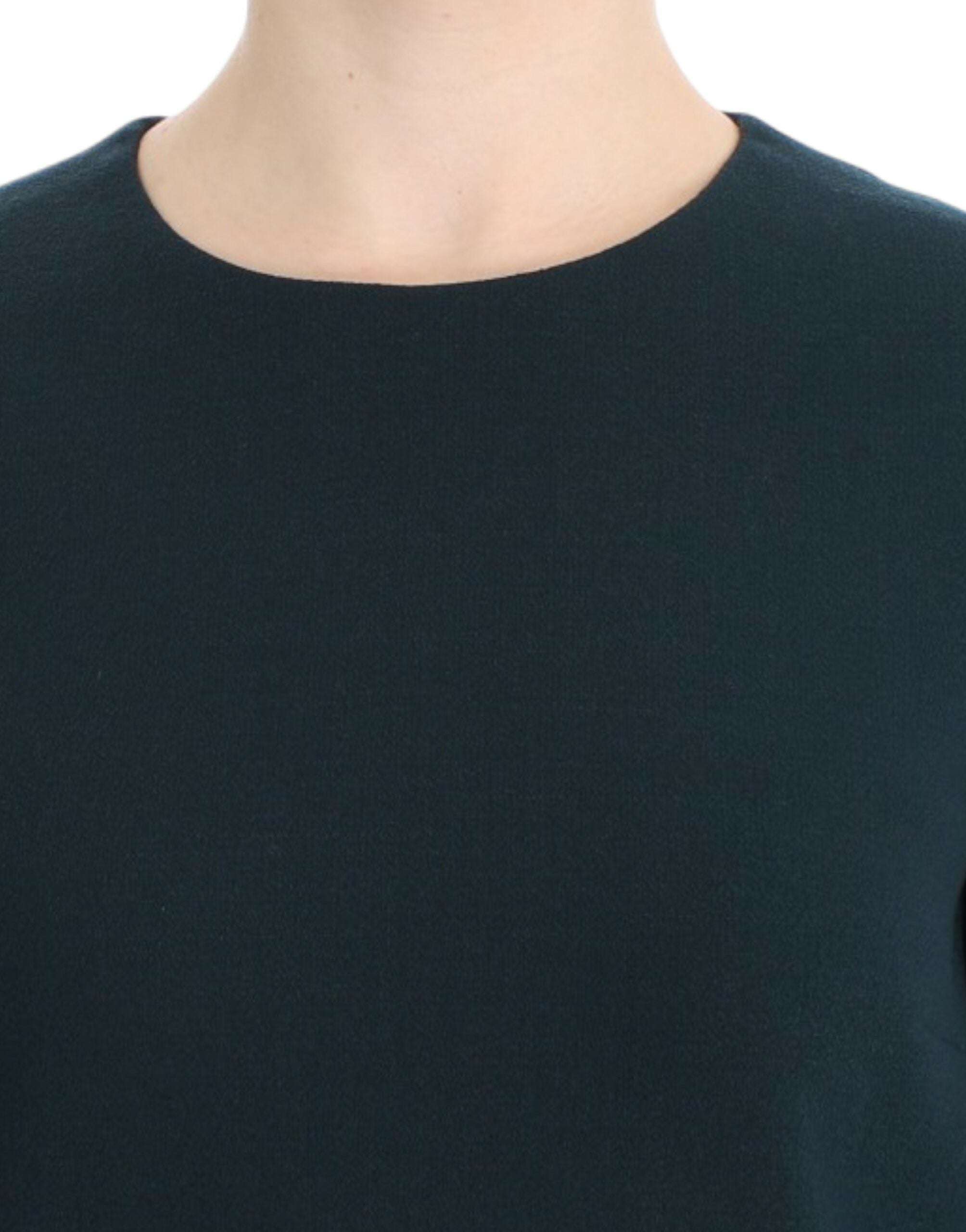 Enchanted Sicily Green Wool Silk Blend Blouse - ventzia
