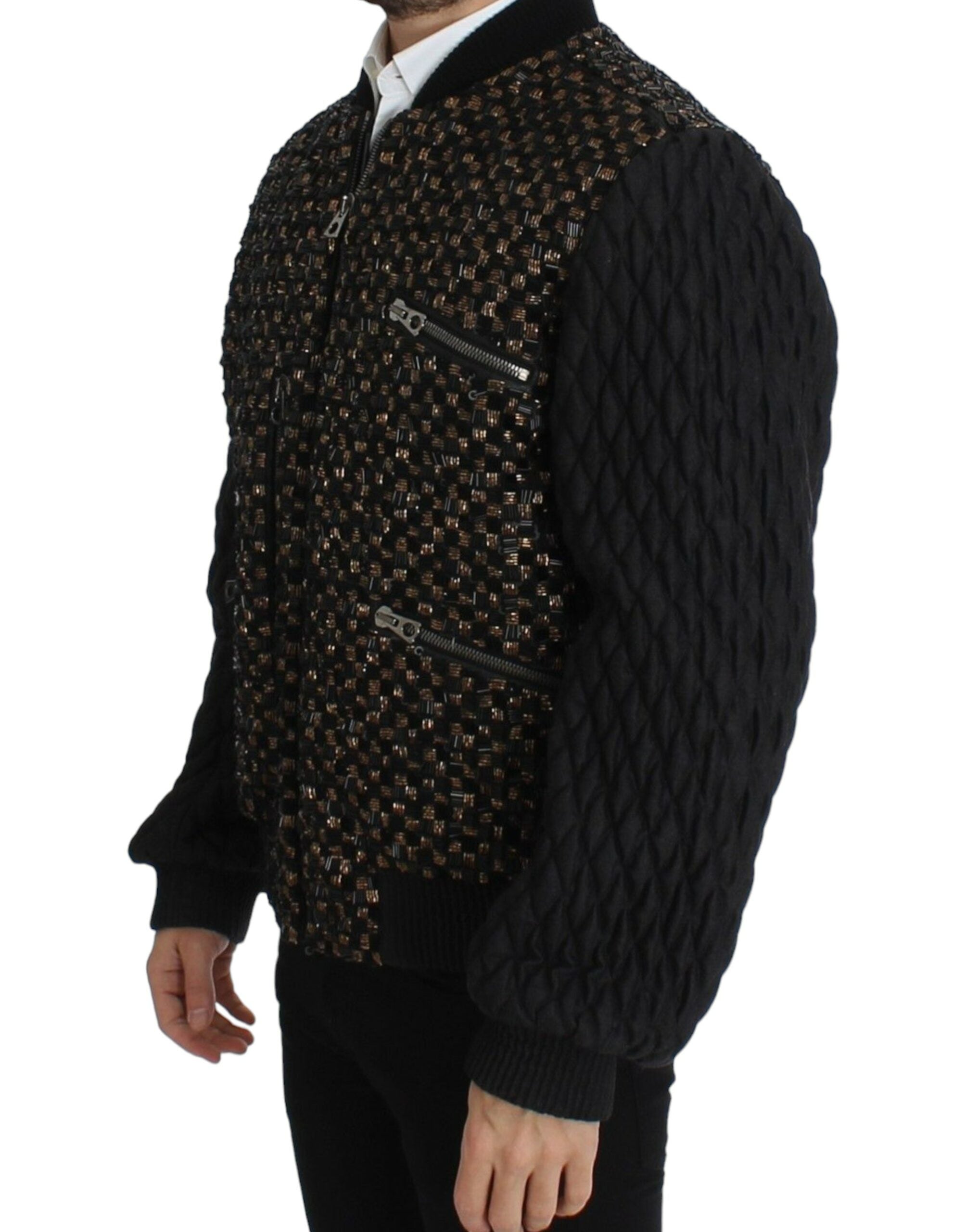 Elegant Black Sequined Designer Jacket - ventzia