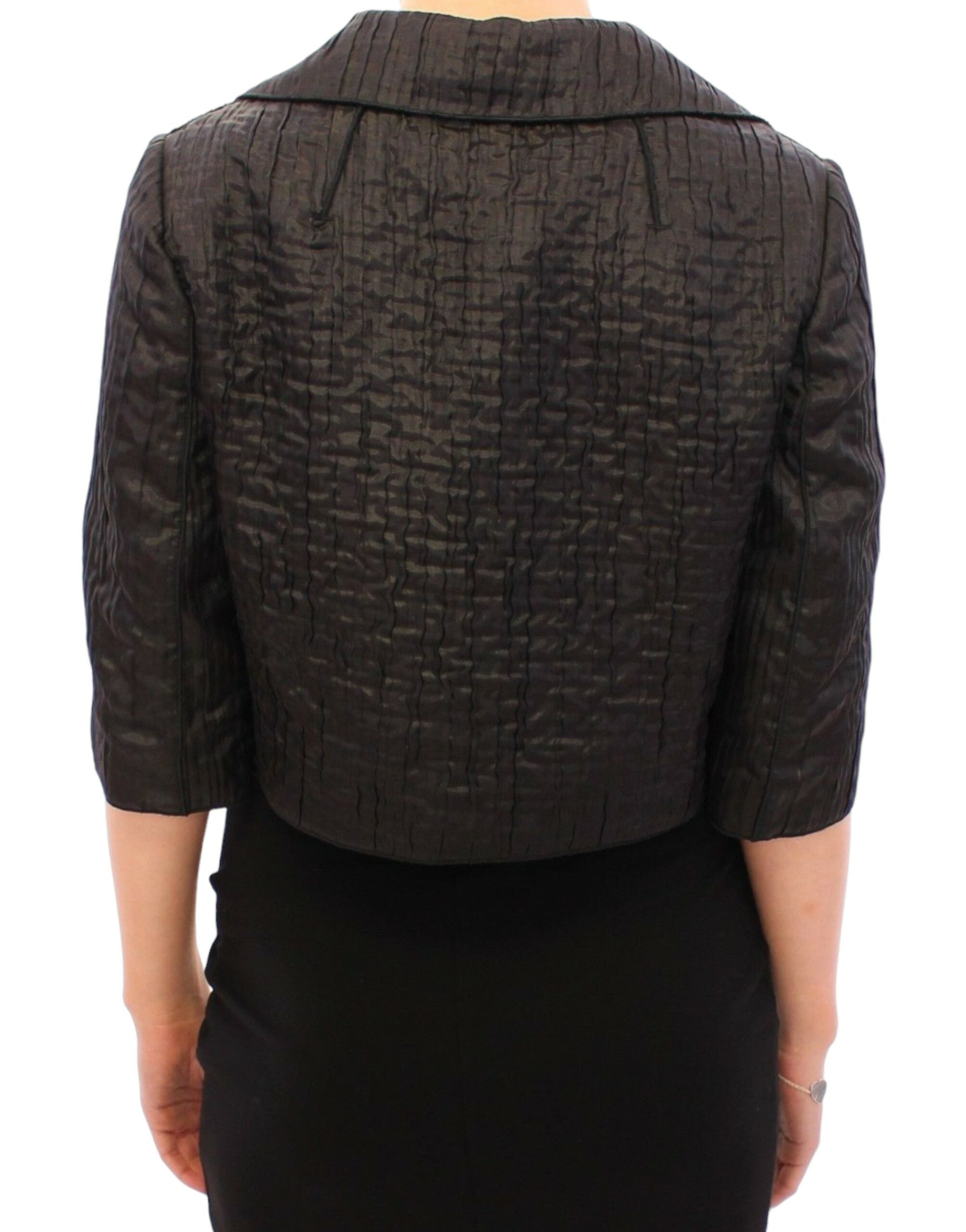 Elegant Black Bolero Shrug Jacket - ventzia