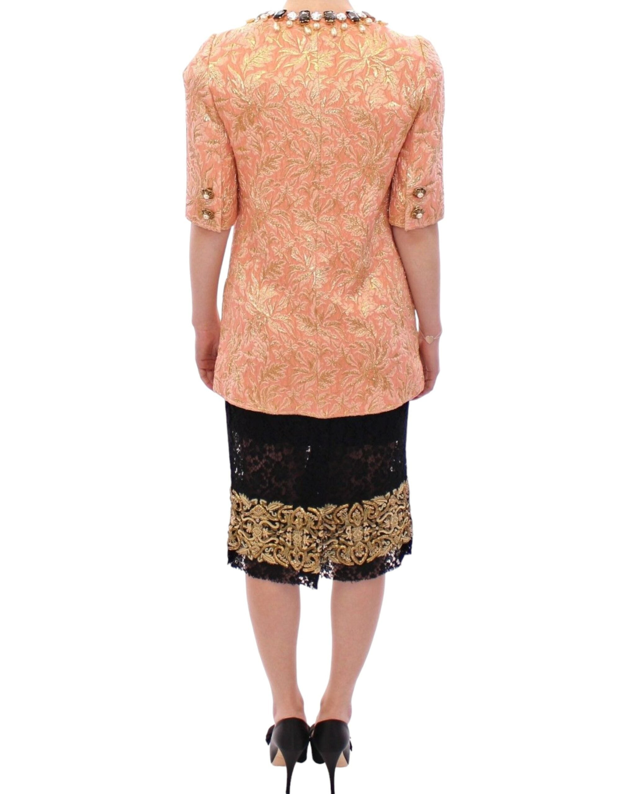 Exclusive Crystal Brocade Coat Jacket - ventzia