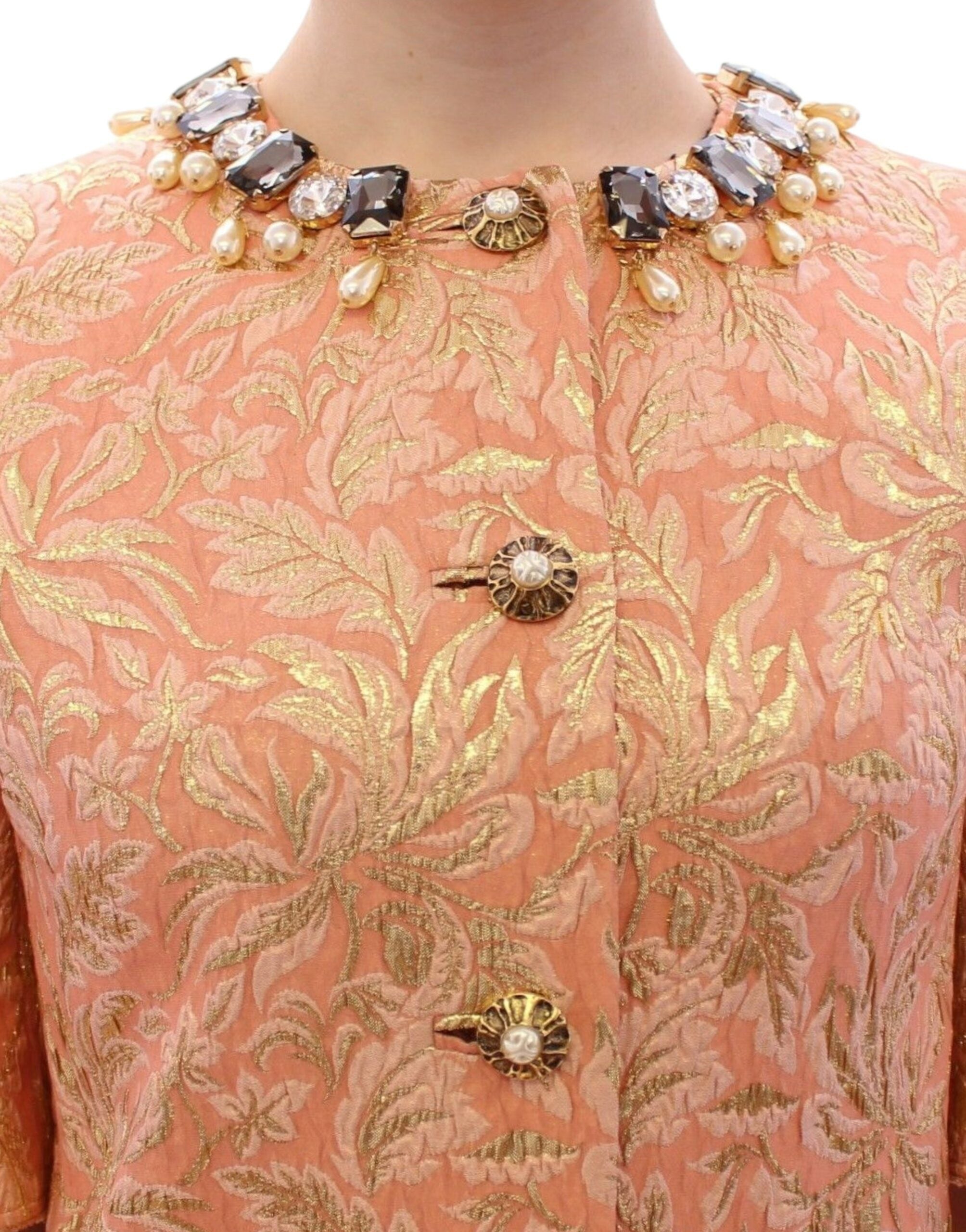 Exclusive Crystal Brocade Coat Jacket - ventzia