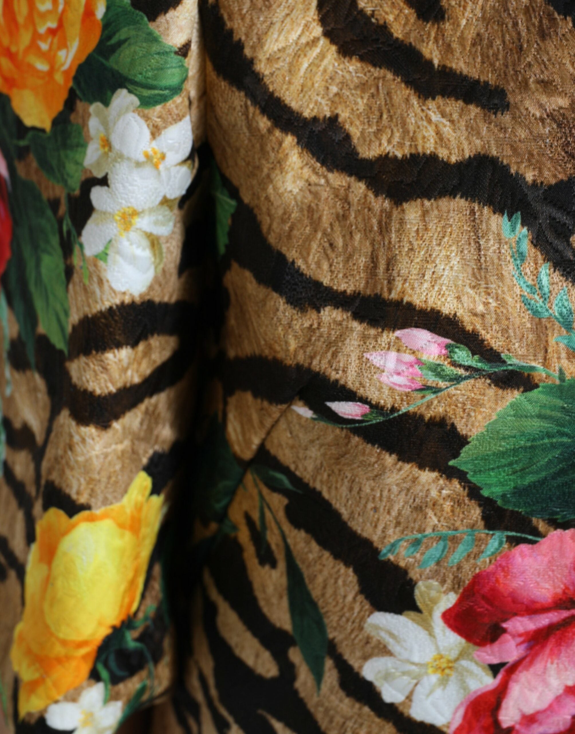 Multicolor Tiger Floral Print Shift Mini Dress - ventzia