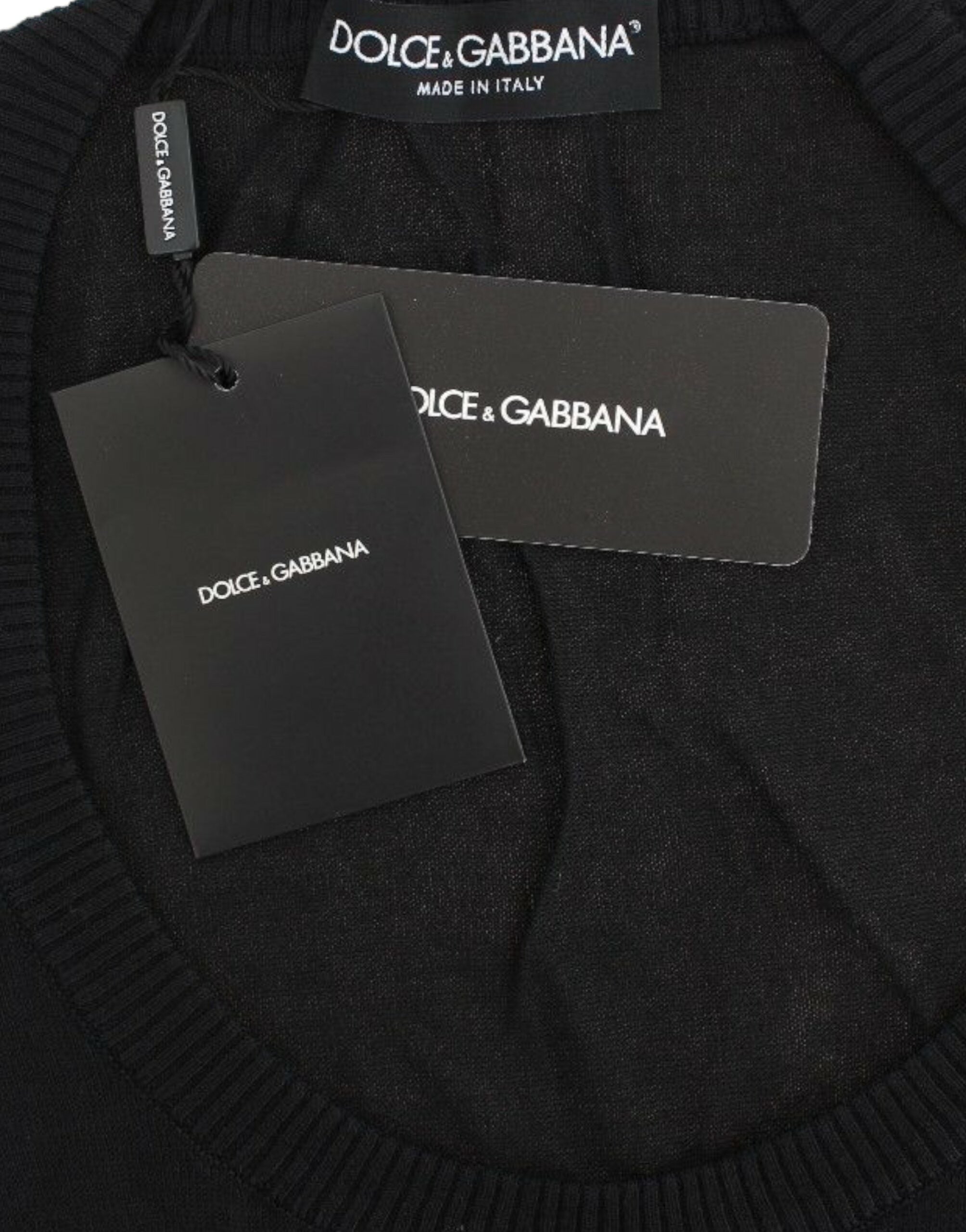 Elegant Black Deep Crewneck Sweater - ventzia