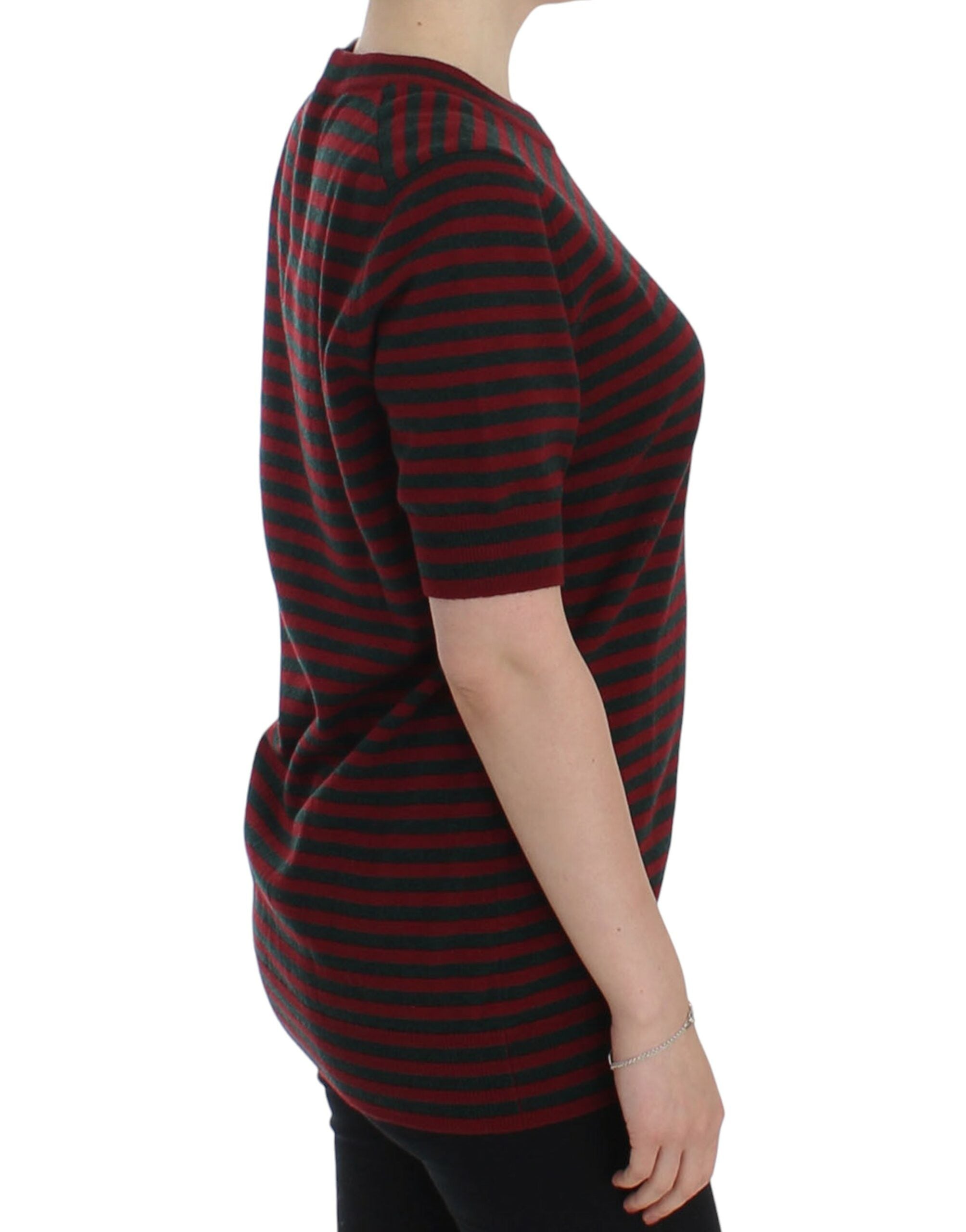 Elegant Striped Cashmere Crewneck Sweater - ventzia