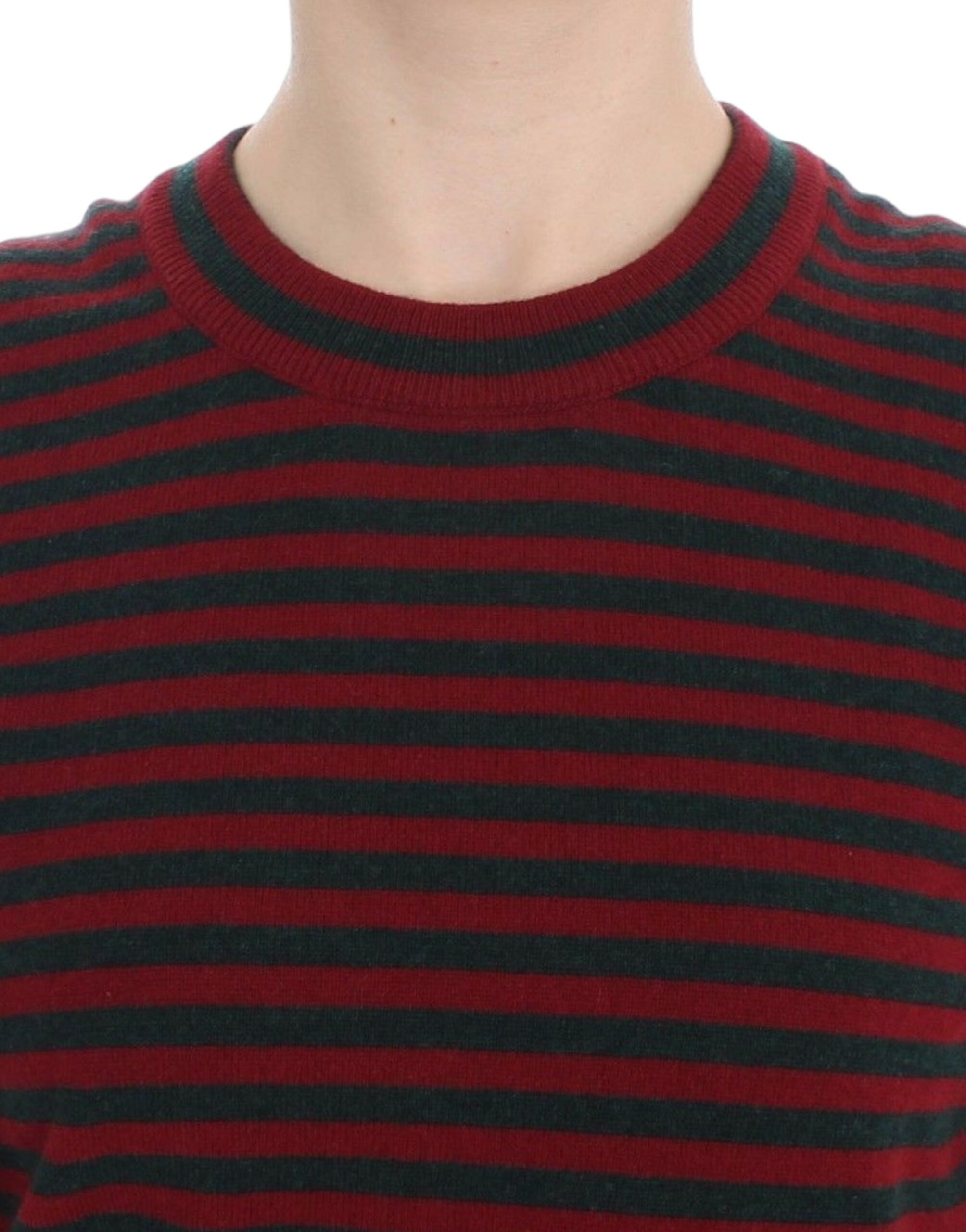 Elegant Striped Cashmere Crewneck Sweater - ventzia
