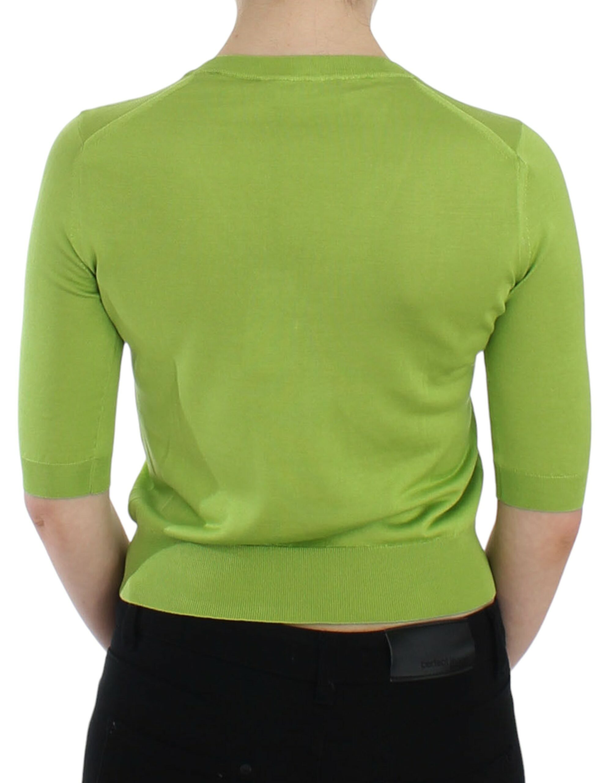 Emerald Green Wool V-Neck Pullover - ventzia